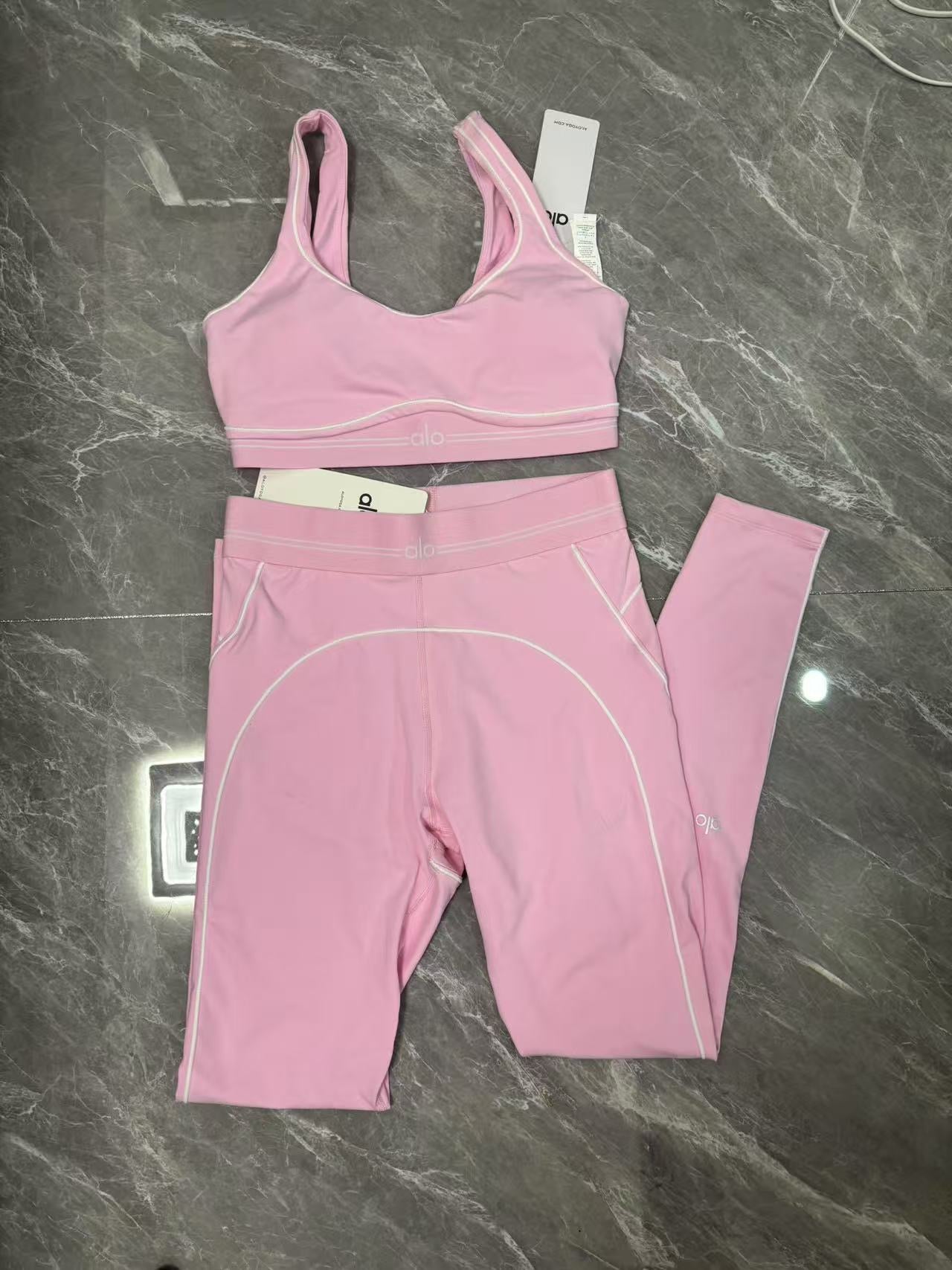 Pink Premium Yoga Leggings Sets