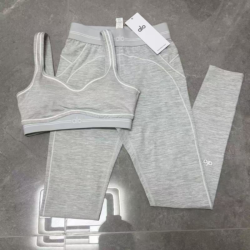 Heather Grey Premium Yoga Leggings Sets