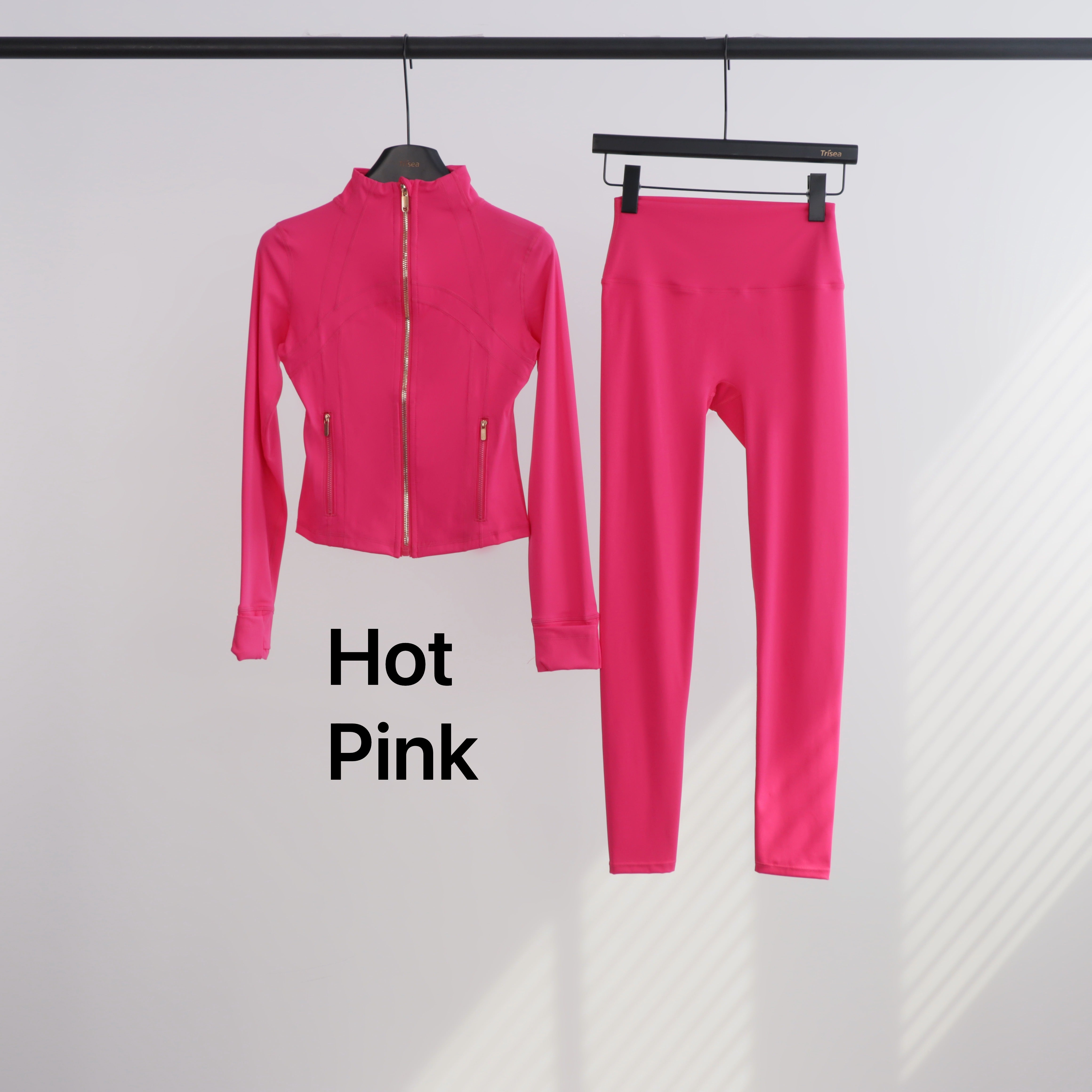 Lu Gold Zip Leggings & Cropped Jacket Sets (20+ Colours)