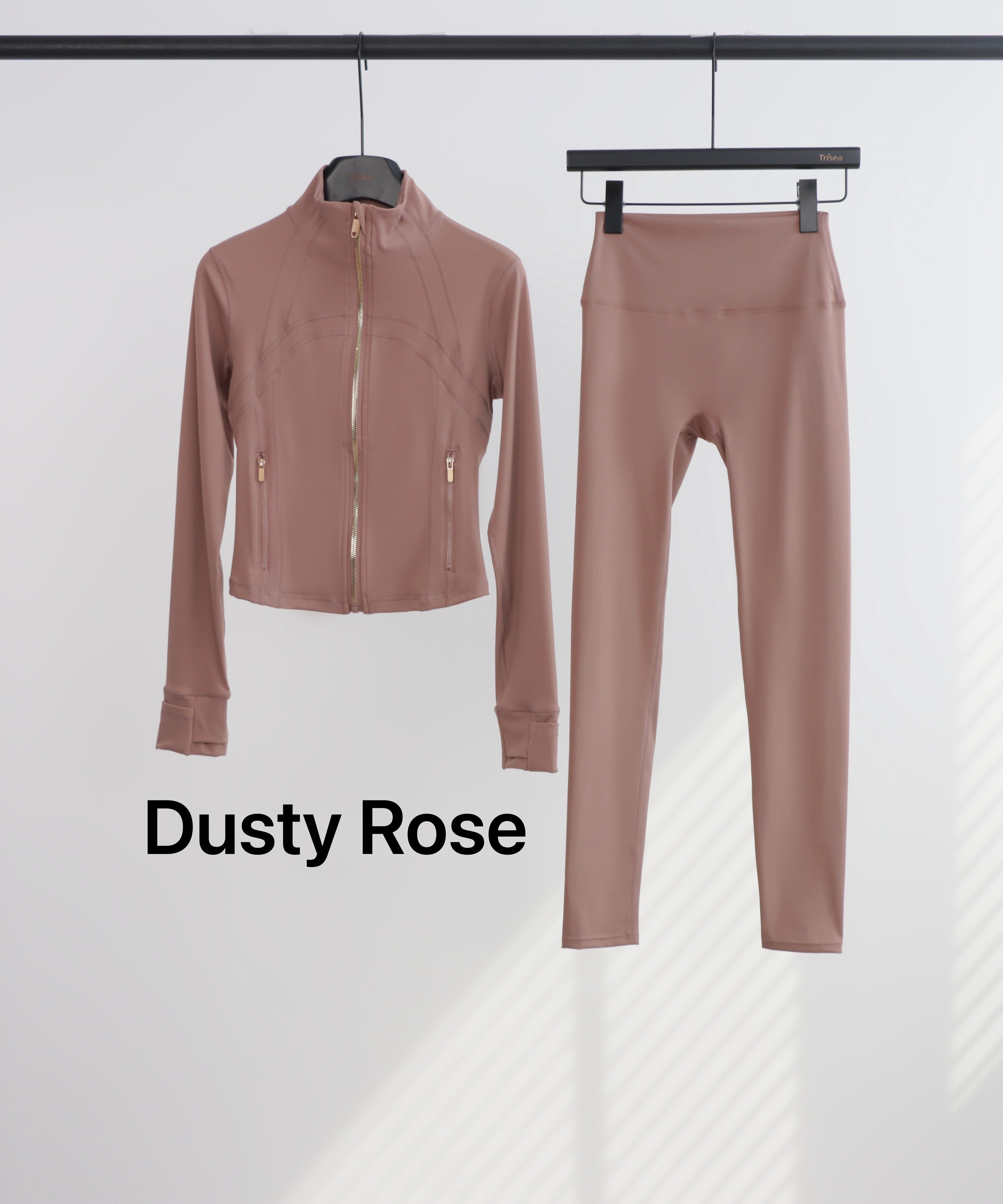 Lu Gold Zip Leggings & Cropped Jacket Sets (20+ Colours)