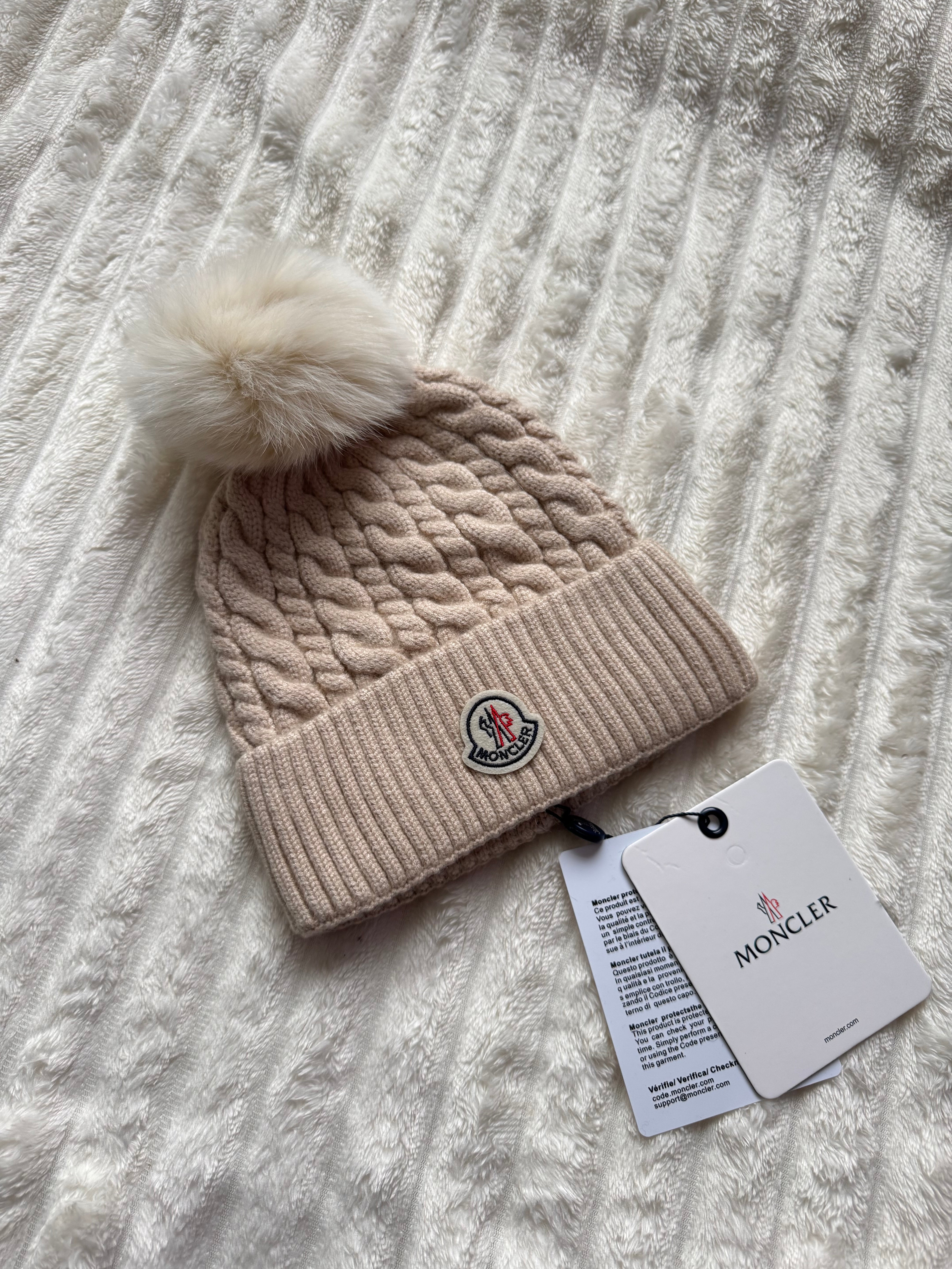 Beige Bobble Hat
