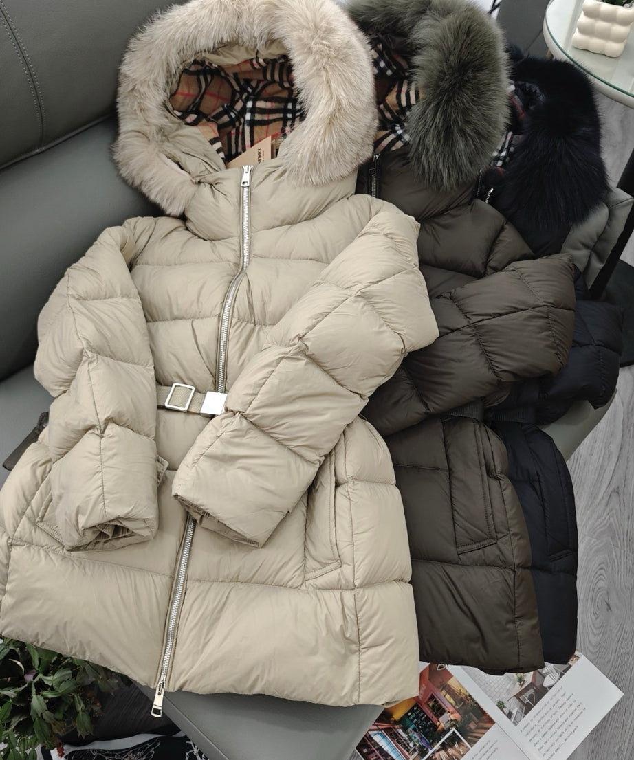 Mid Length Fur Hood Coats