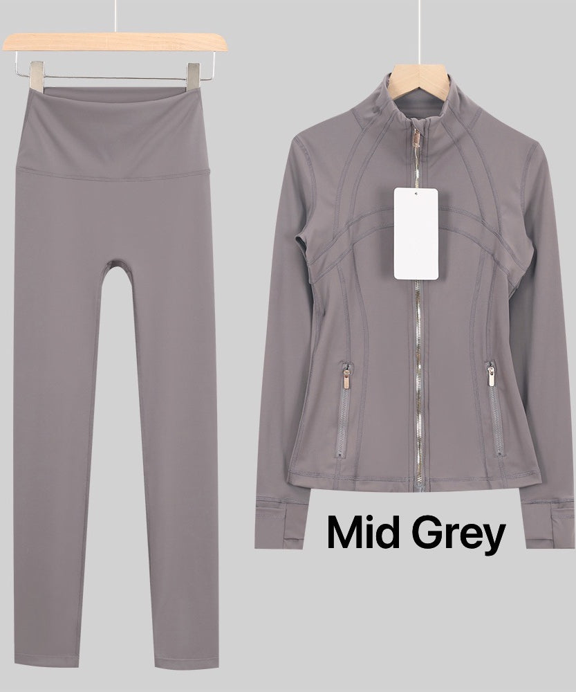 Lu Gold Zip Leggings & Jacket Sets (20+ Colours)