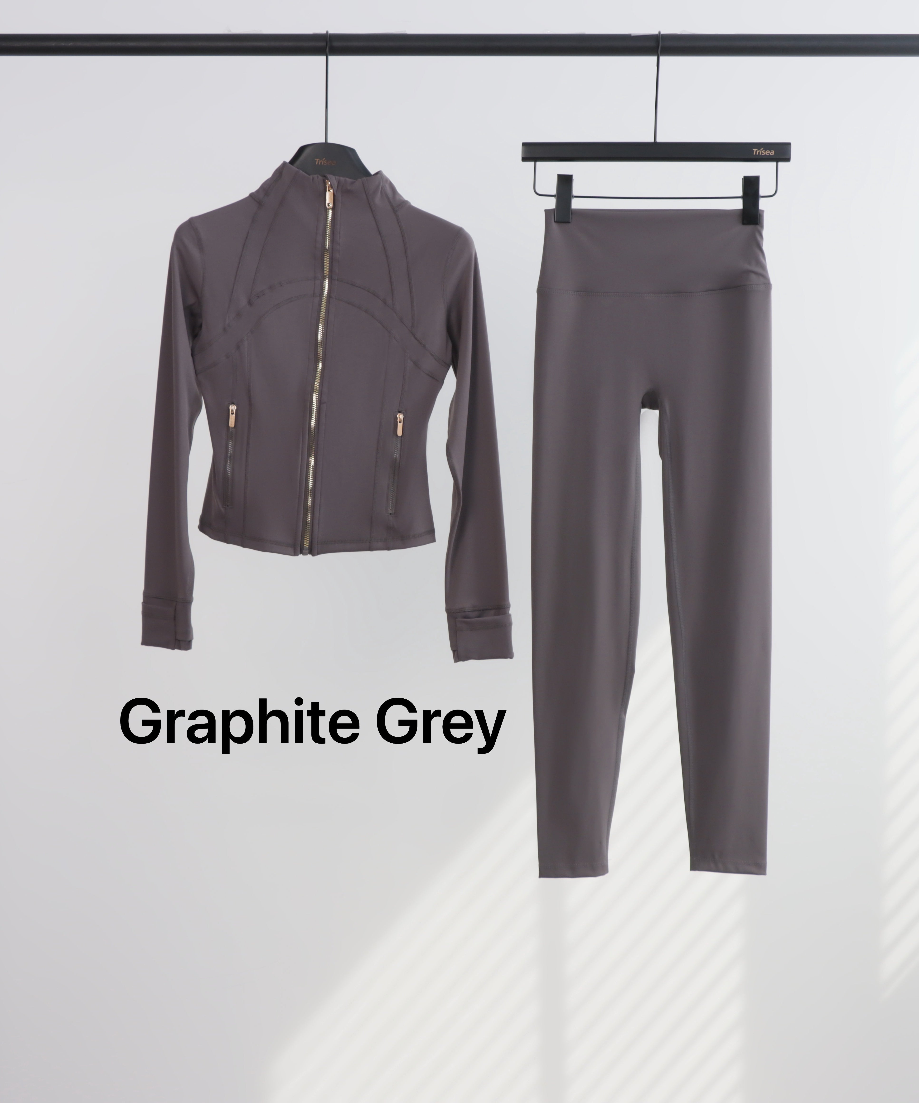 Lu Gold Zip Leggings & Cropped Jacket Sets (20+ Colours)