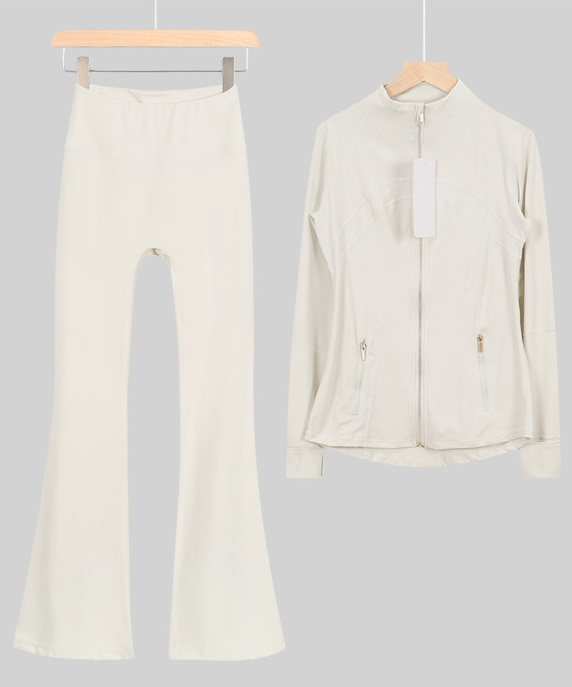 Lu Gold Zip Flared Sets (15 Colours)