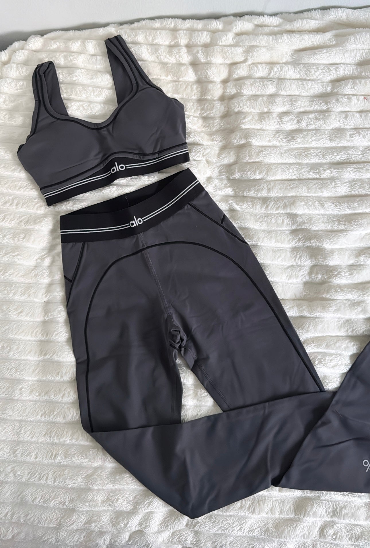 Charcoal Grey Leggings Yoga Set