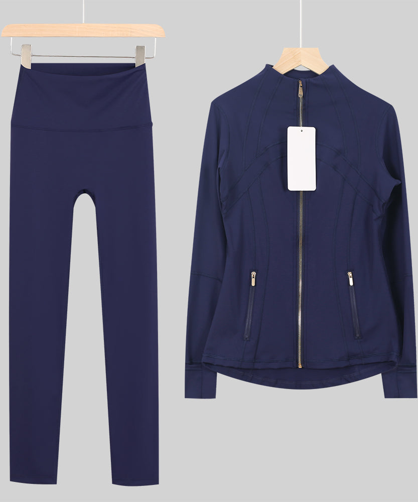 Lu Gold Zip Leggings Gym Full Sets - Write Colour in “Order Instructions” Section