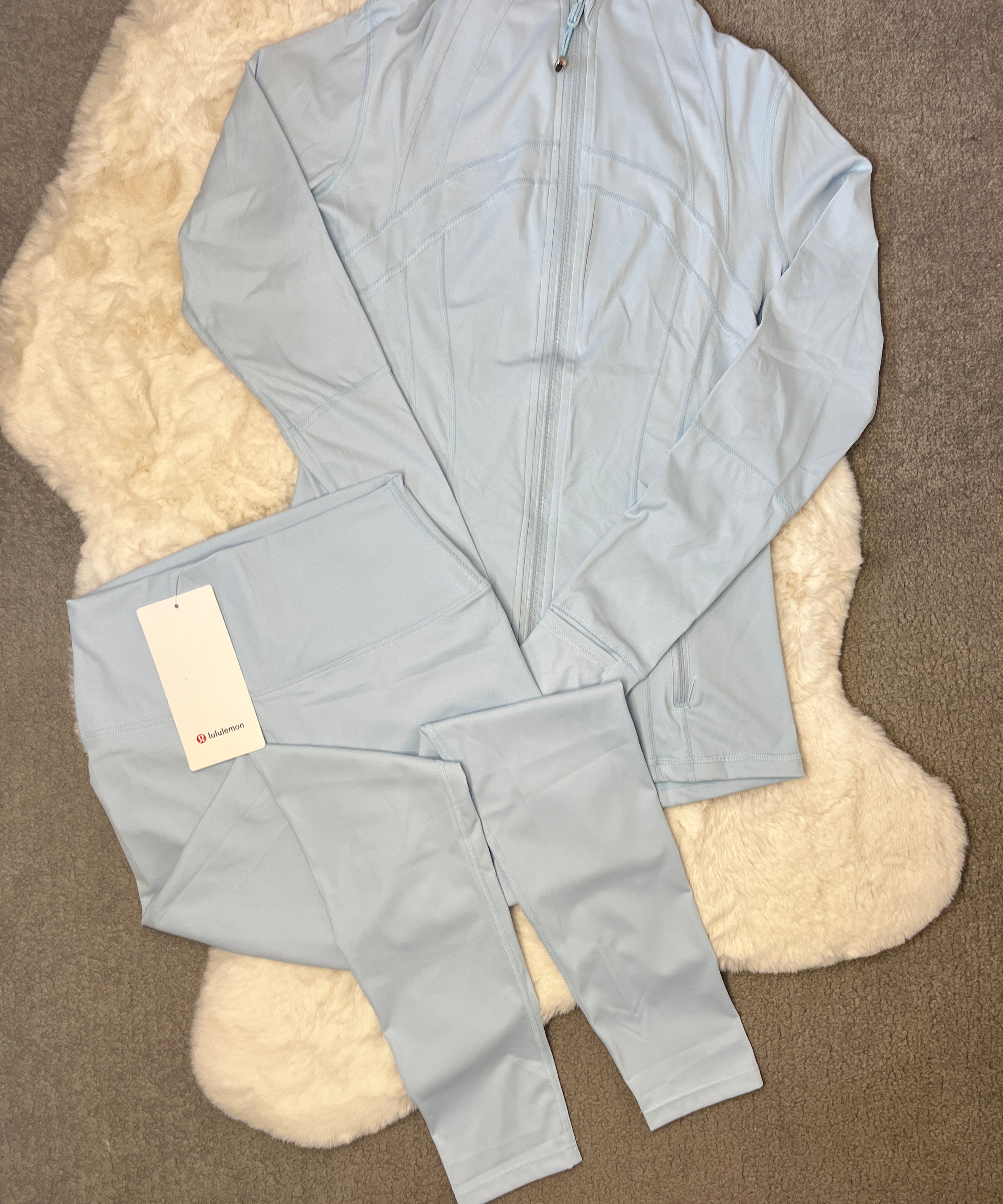 Lu One Colour Zip leggings Gym Sets (42 Colours)