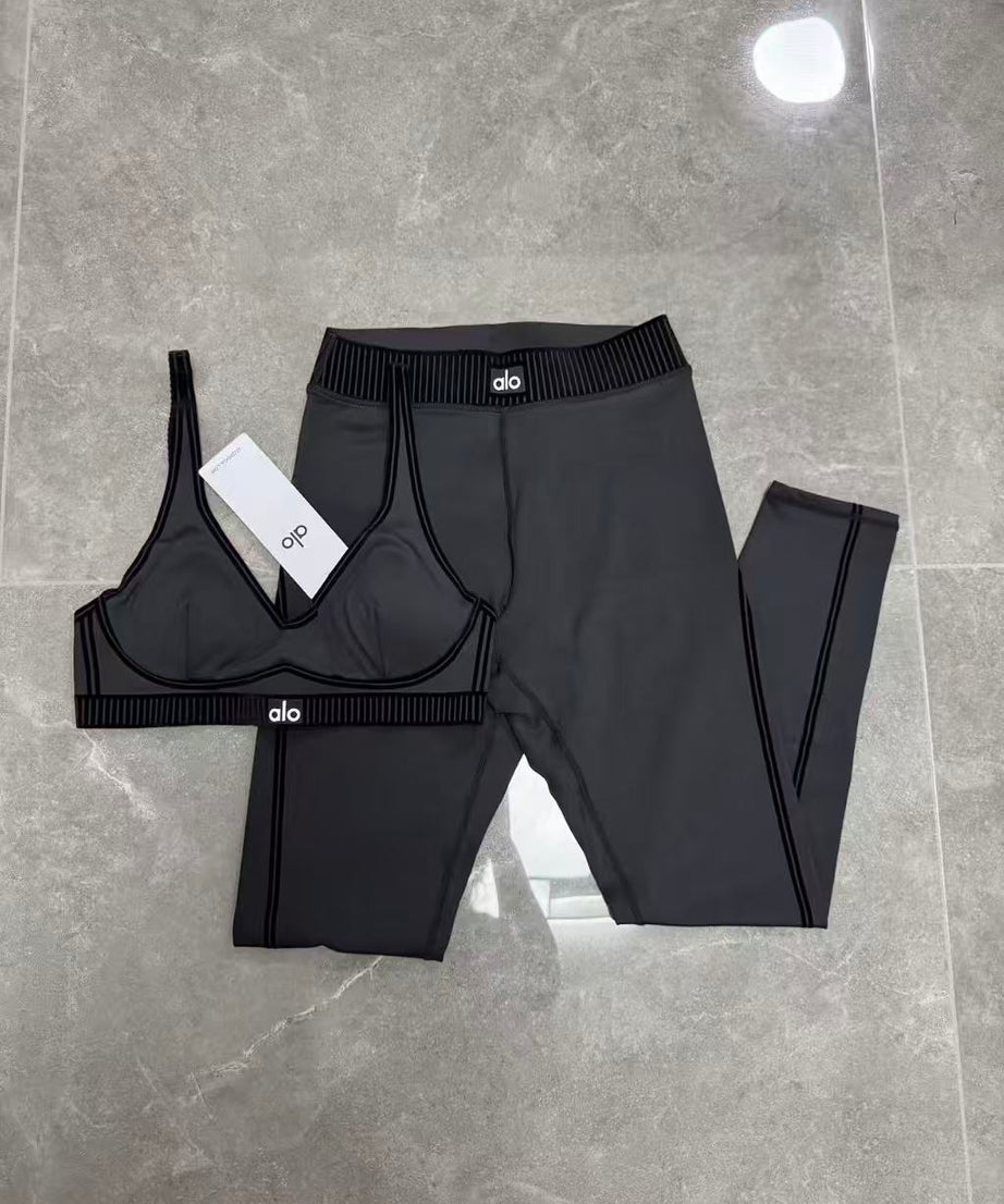 Black Premium Yoga Leggings Sets (7/8 Length Leggings)