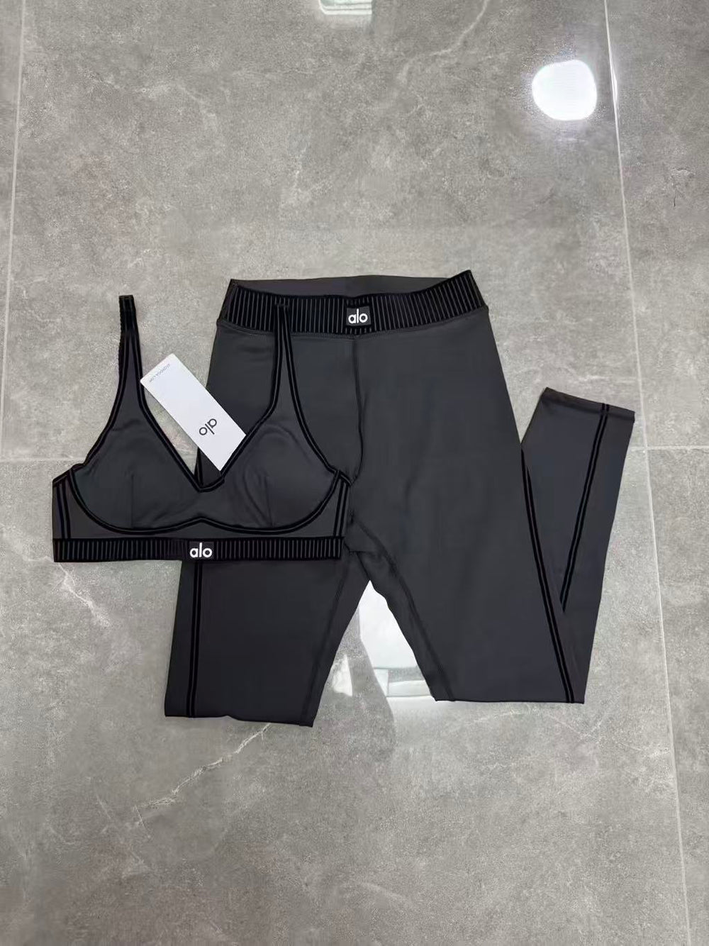 Black Premium Yoga Leggings Sets (7/8 Length Leggings)