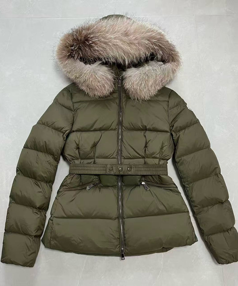Khaki Fur Hood Jacket