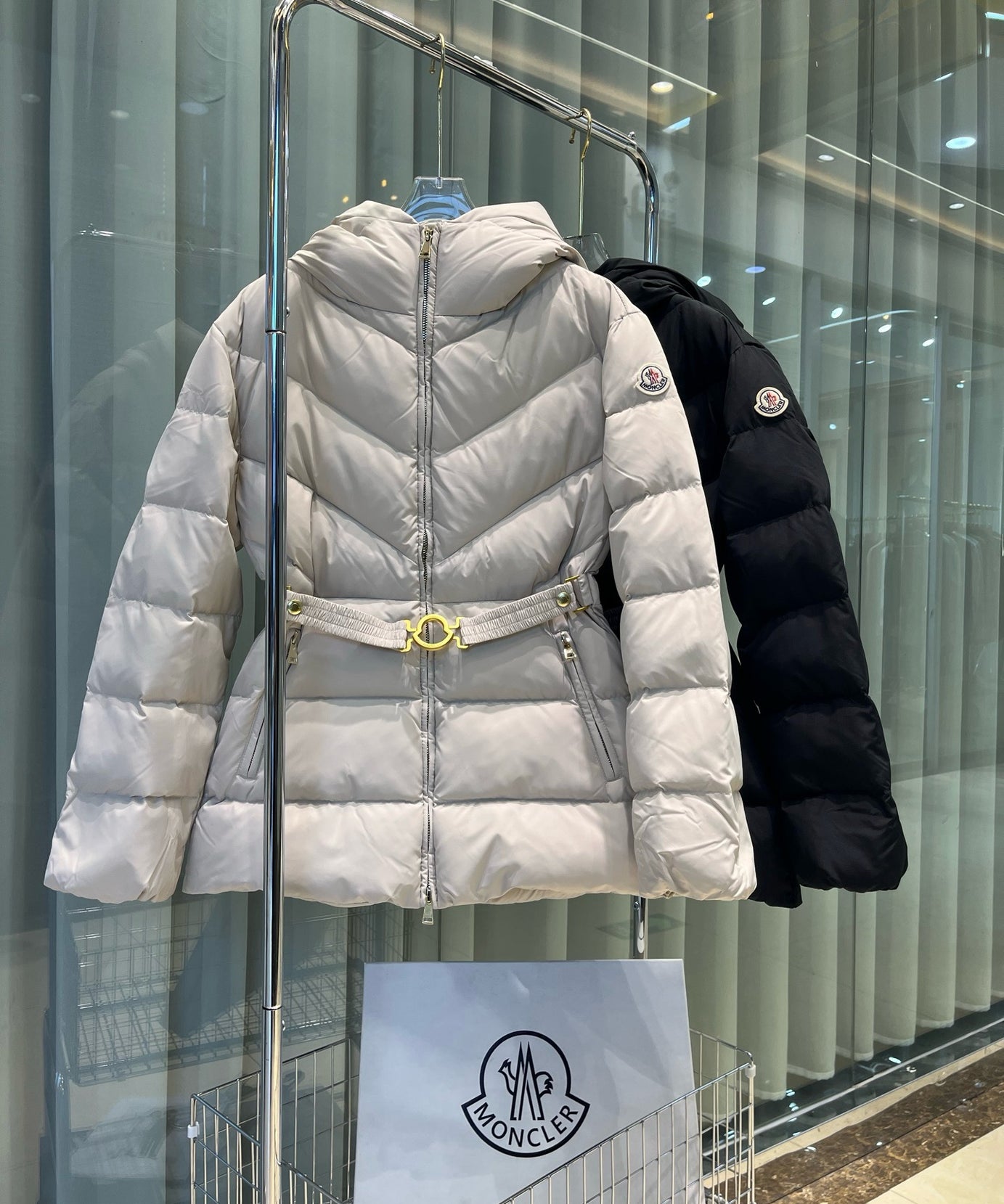 Mid Length Puffer with Belt Jacket