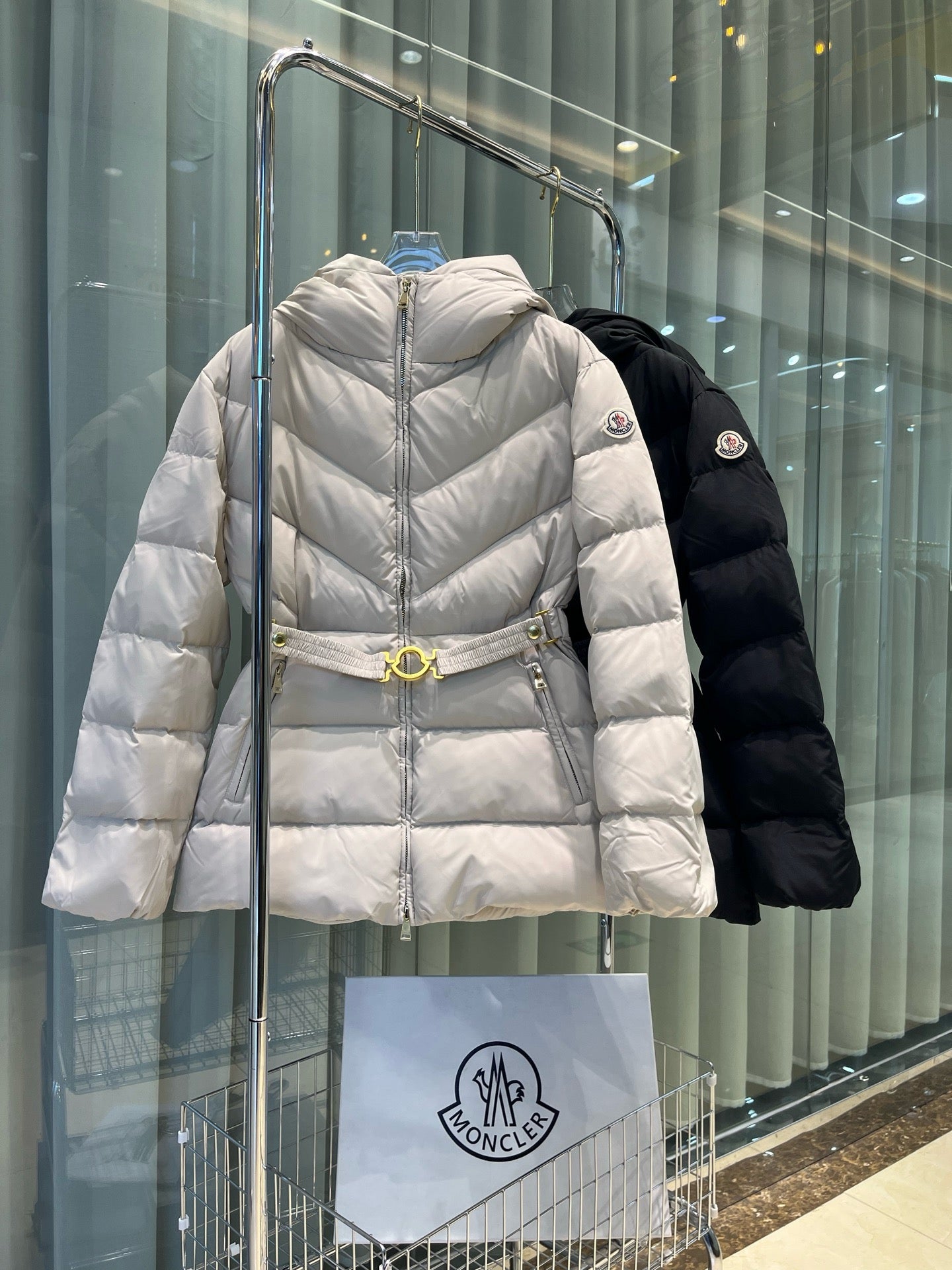 Mid Length Puffer with Belt Jacket