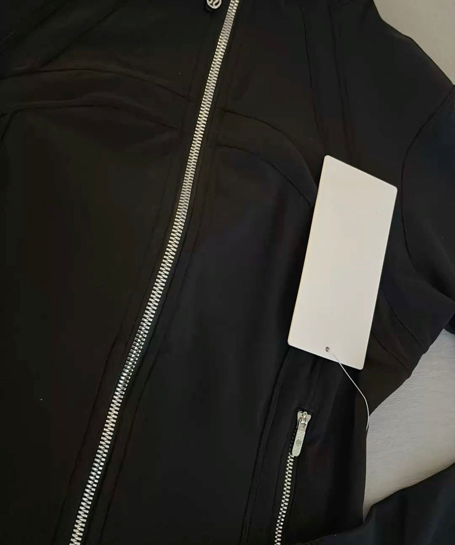 Black Silver Zip Jacket & Leggings Set