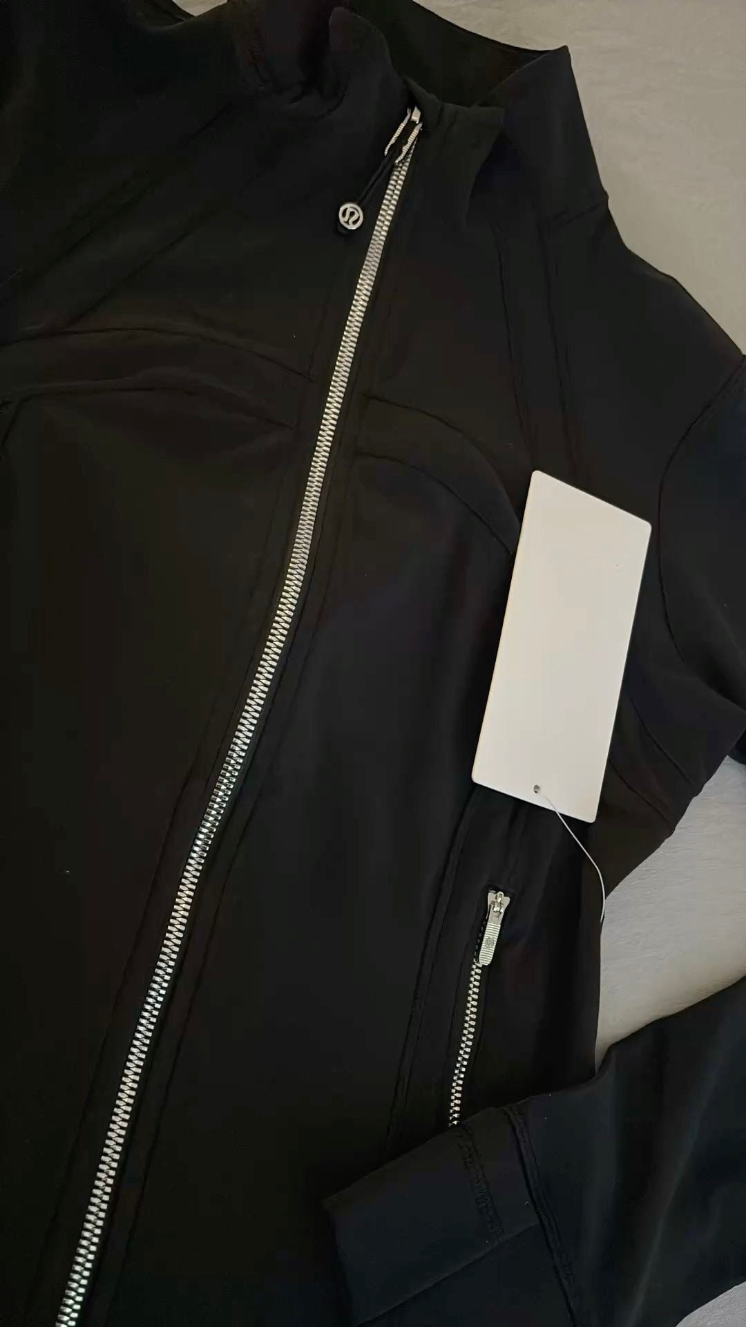 Black Silver Zip Jacket & Leggings Set