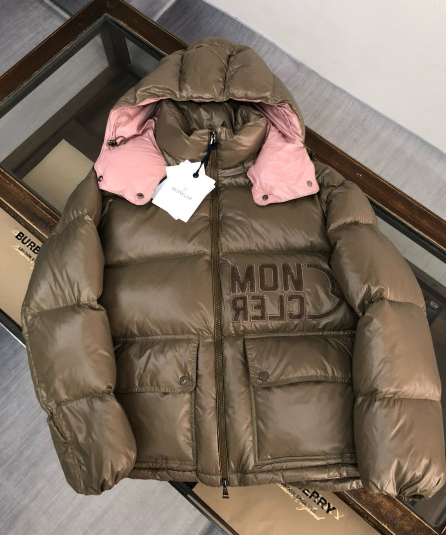 Brown & Pink Puffer Coat