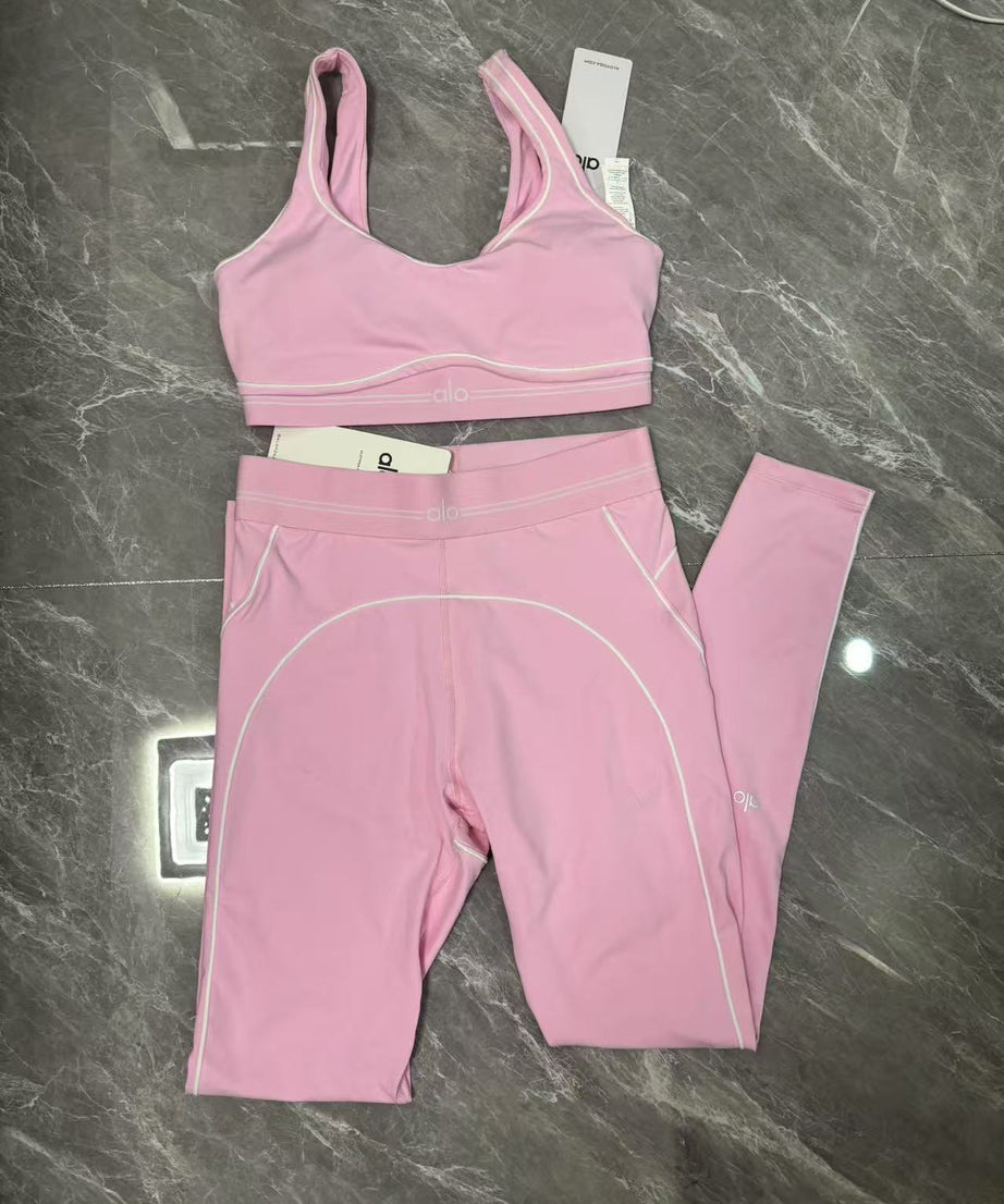Pink Premium Yoga Leggings Sets