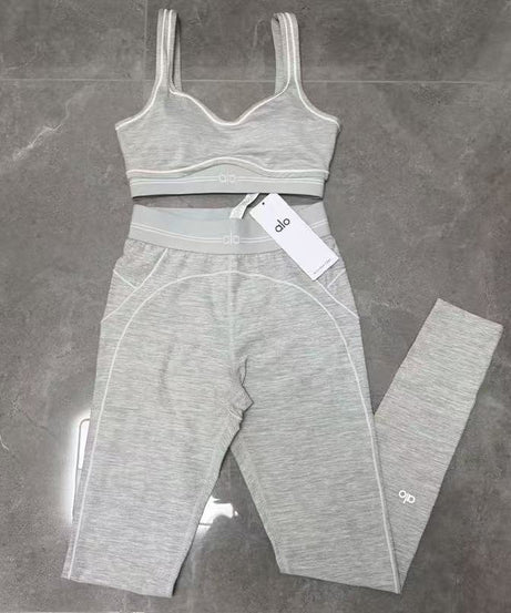 Heather Grey Premium Yoga Leggings Sets