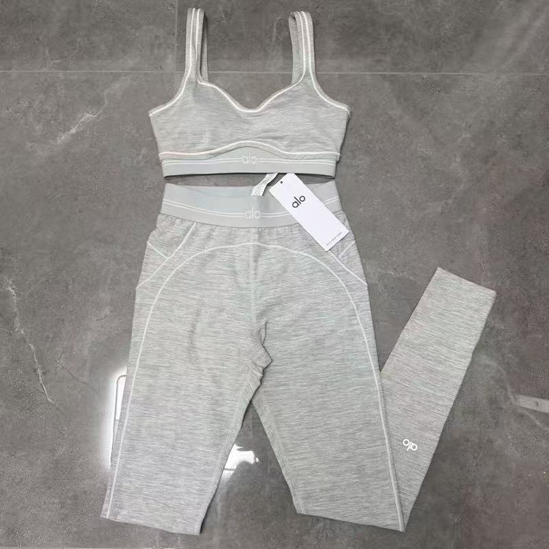 Heather Grey Premium Yoga Leggings Sets