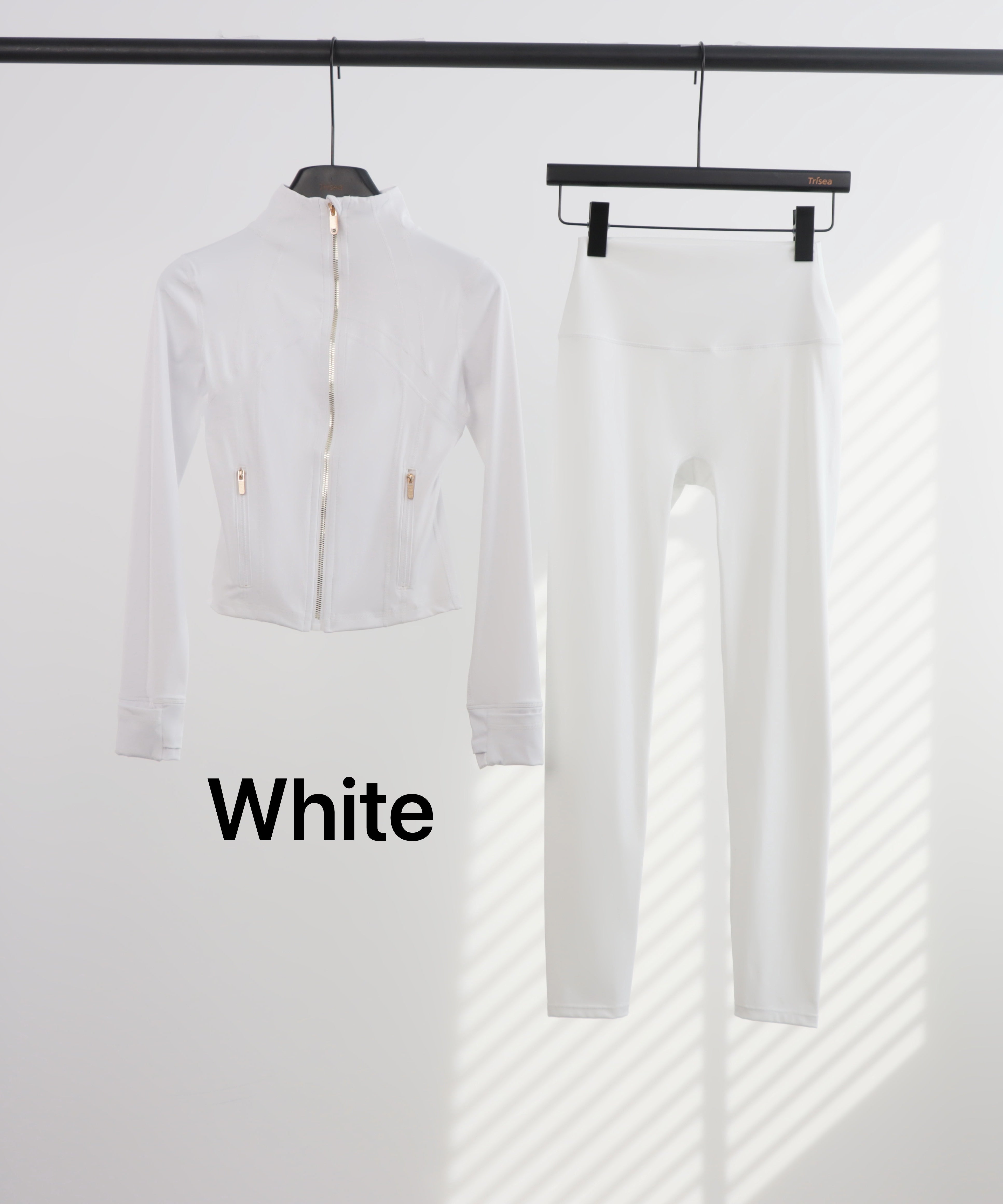 Lu Gold Zip Leggings & Cropped Jacket Sets (20+ Colours)