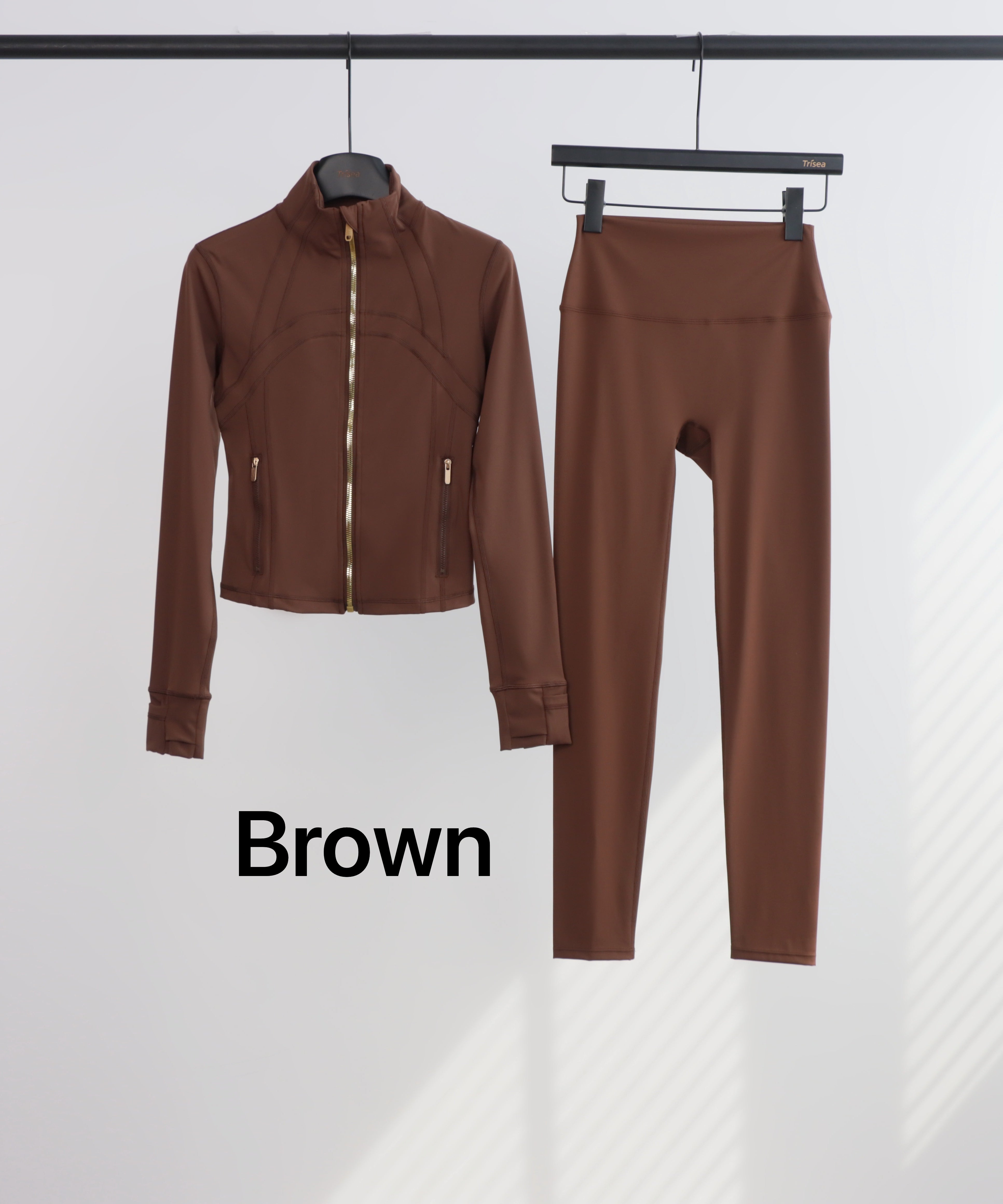 Lu Gold Zip Leggings & Cropped Jacket Sets (20+ Colours)
