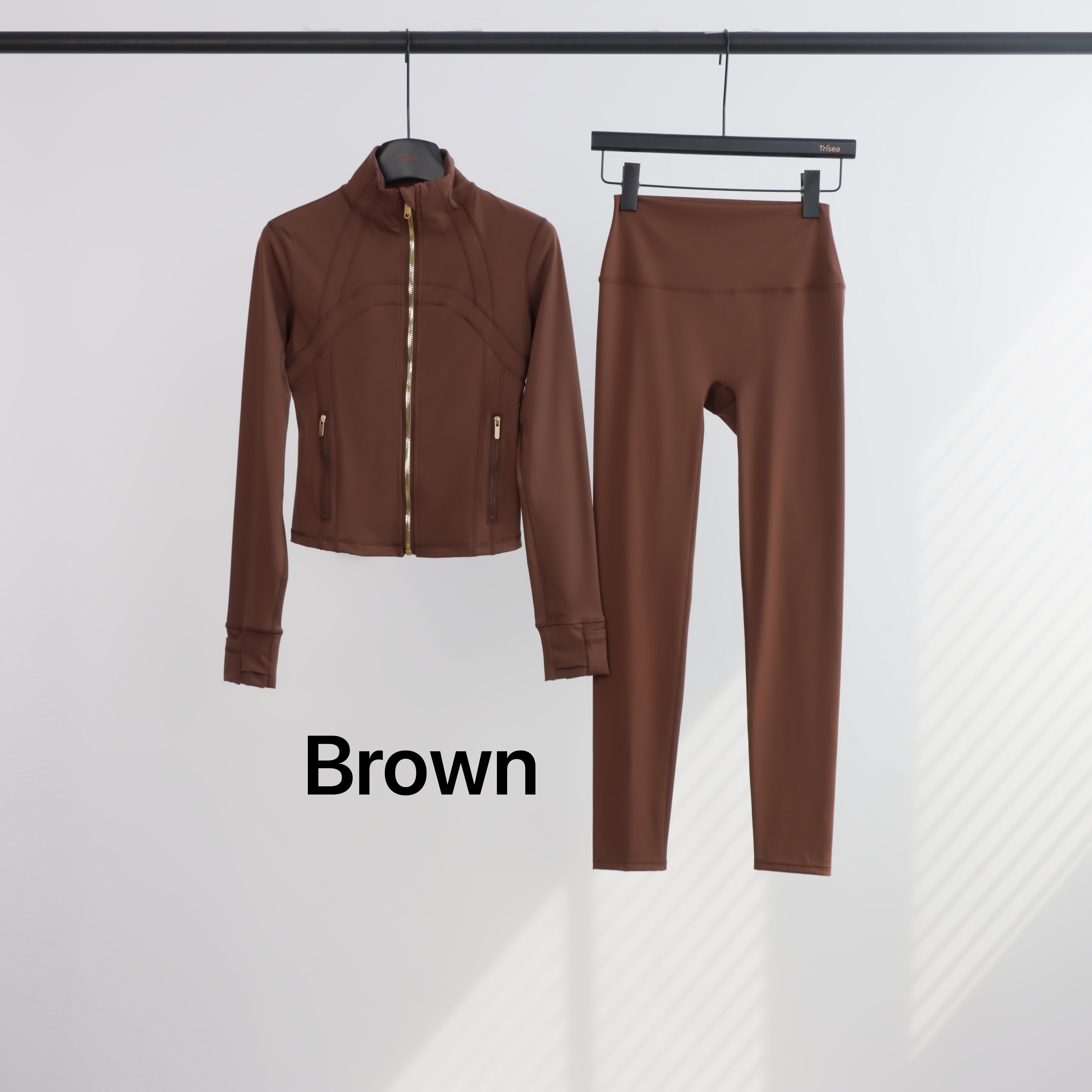 Lu Gold Zip Leggings & Cropped Jacket Sets (20+ Colours)