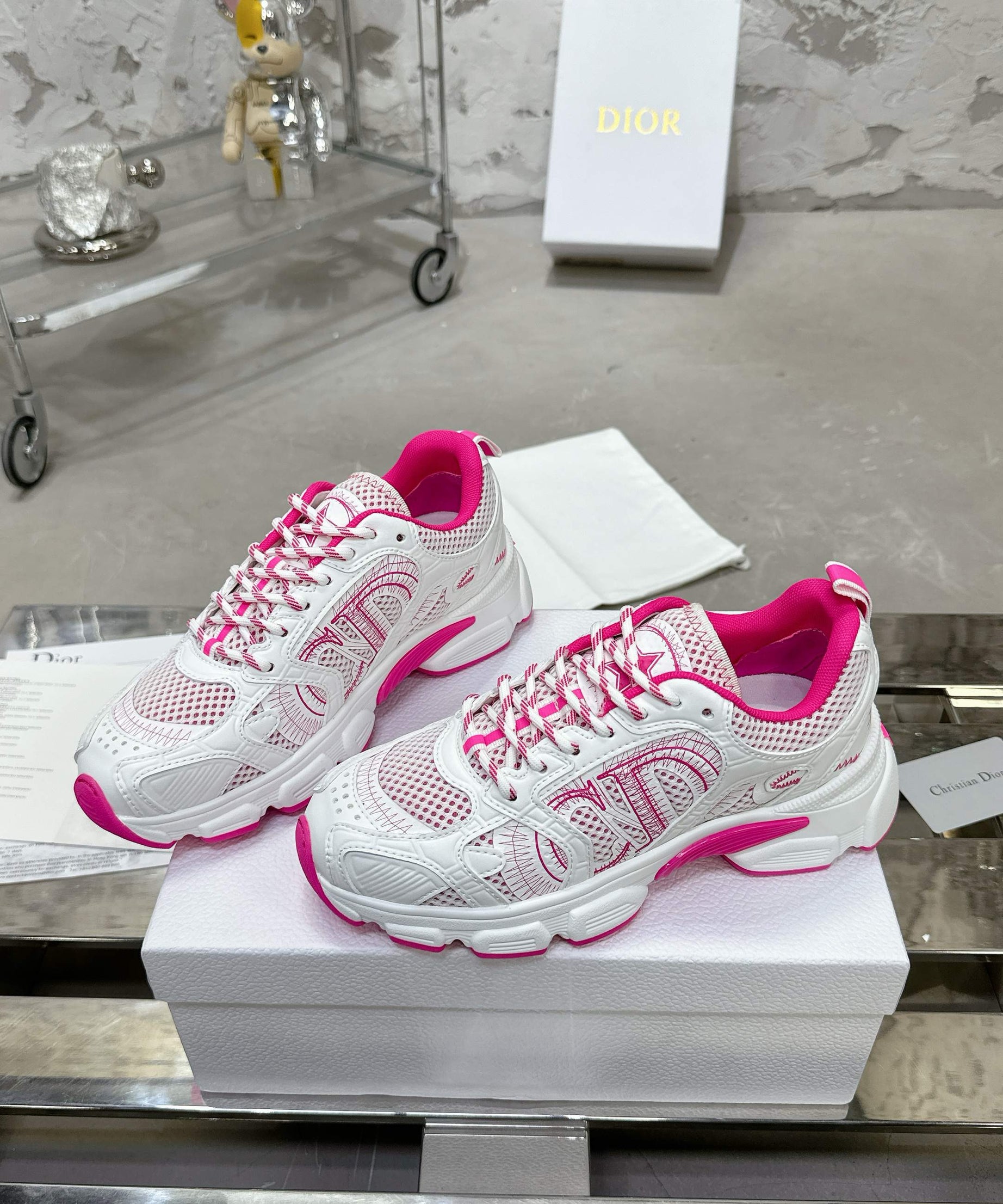 White & Pink Trainers
