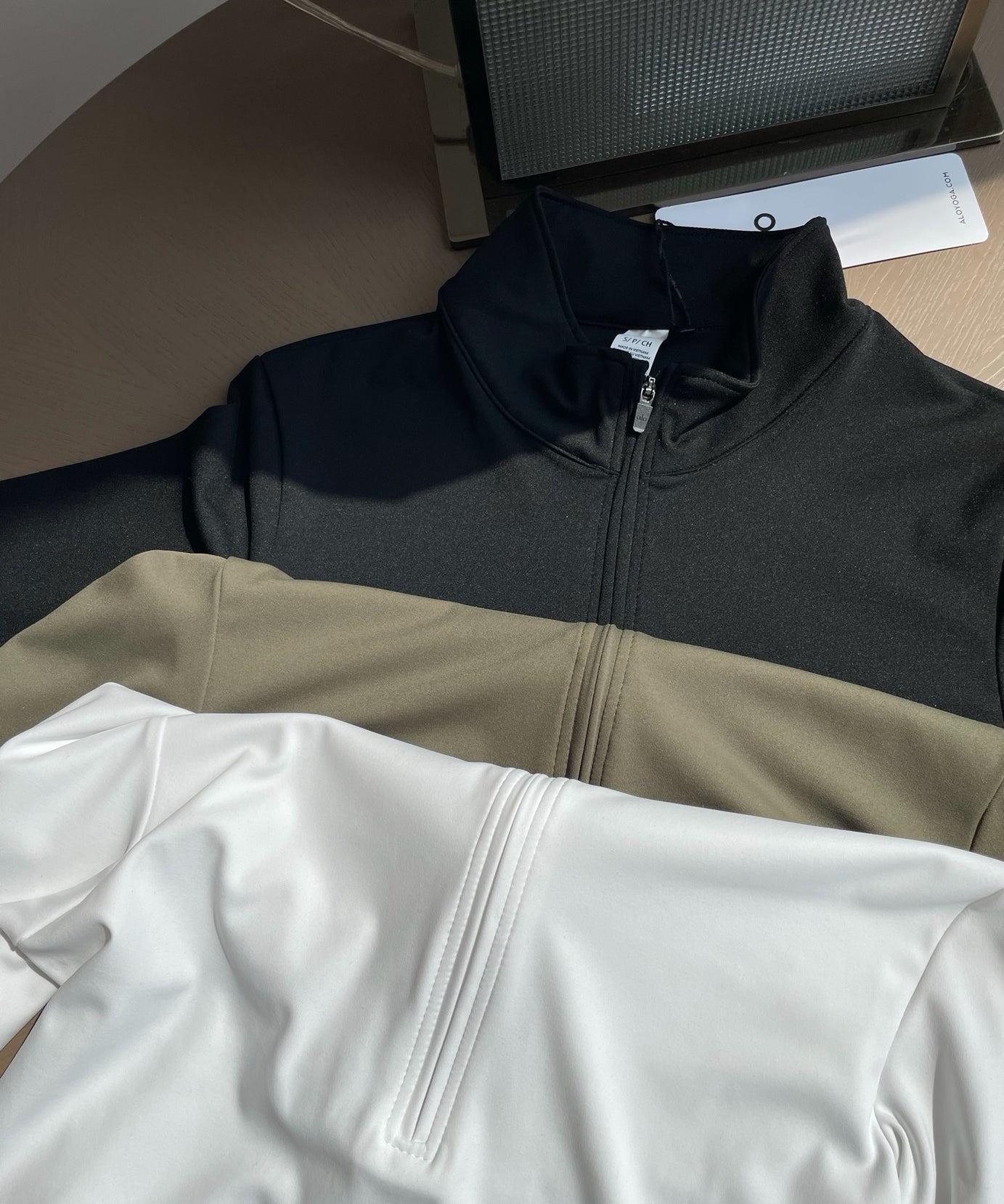A L O soft half zips