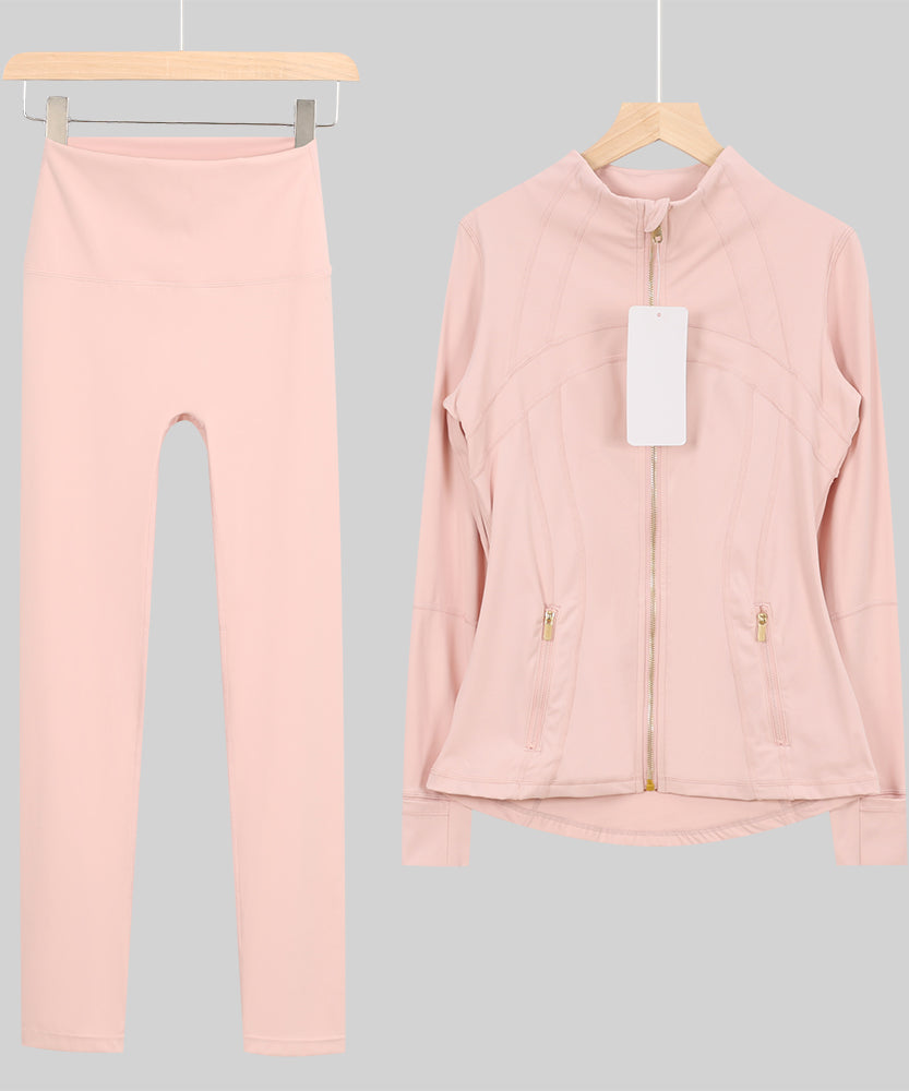 Lu Gold Zip Leggings Gym Full Sets - Write Colour in “Order Instructions” Section