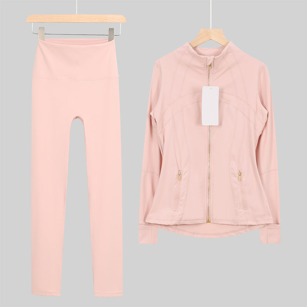 Lu Gold Zip Leggings Gym Full Sets - Write Colour in “Order Instructions” Section