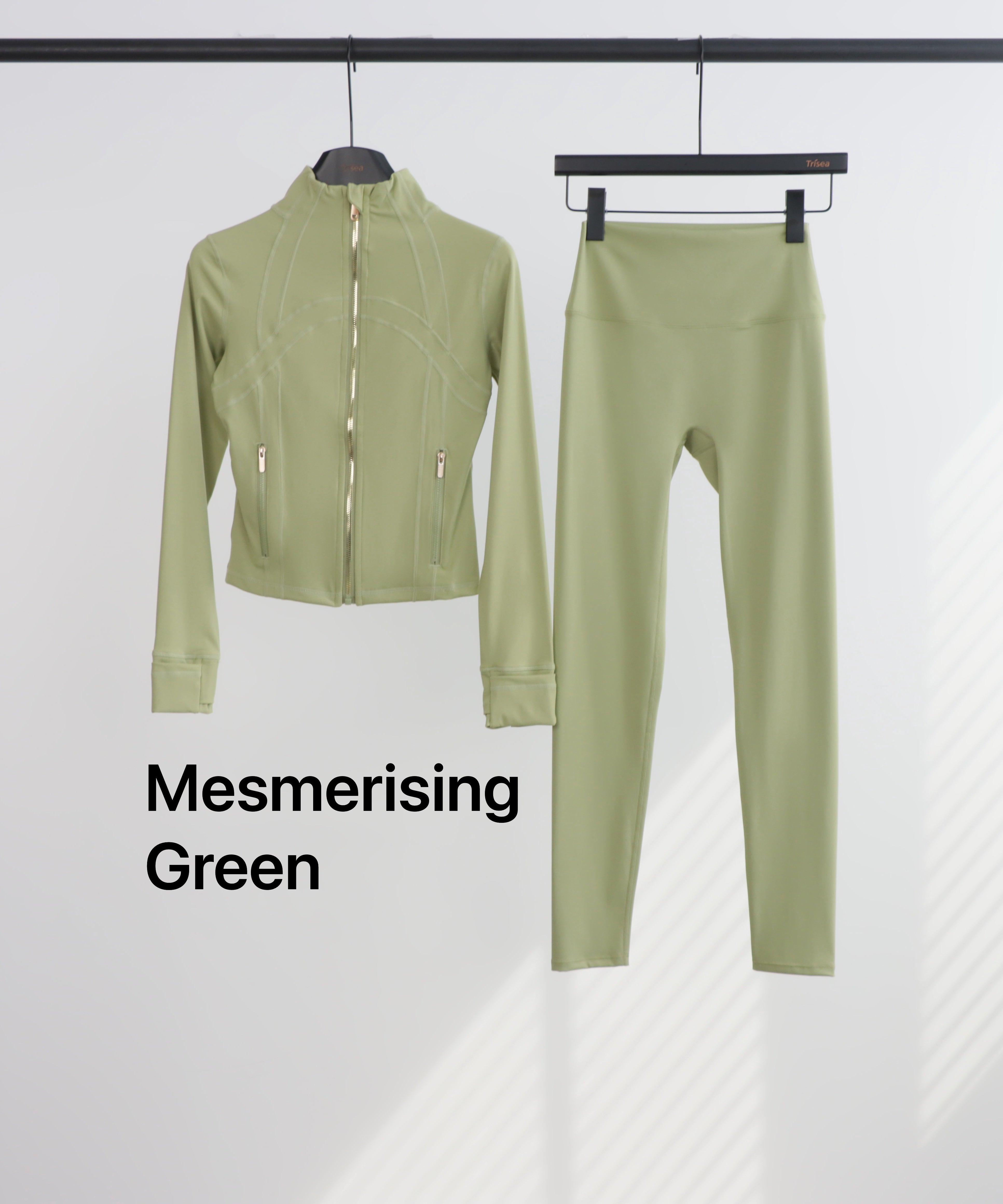 Lu Gold Zip Leggings & Cropped Jacket Sets (20+ Colours)