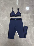 Navy Premium Yoga Leggings Sets (7/8 Length Leggings)