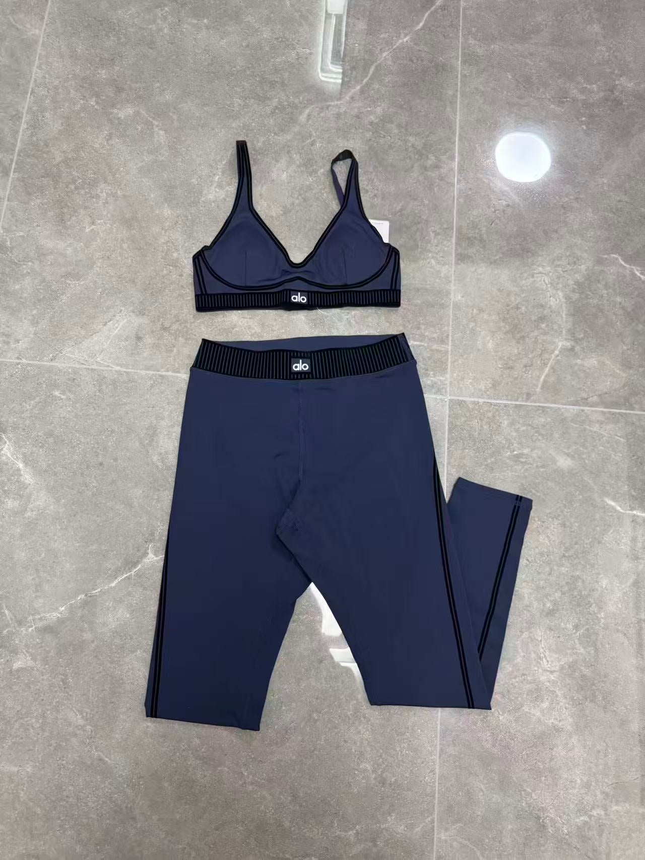 Navy Premium Yoga Leggings Sets (7/8 Length Leggings)