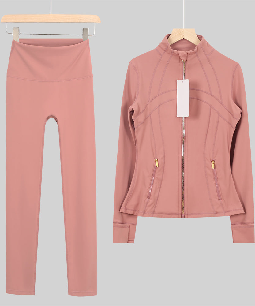 Lu Gold Zip Leggings Gym Full Sets - Write Colour in “Order Instructions” Section