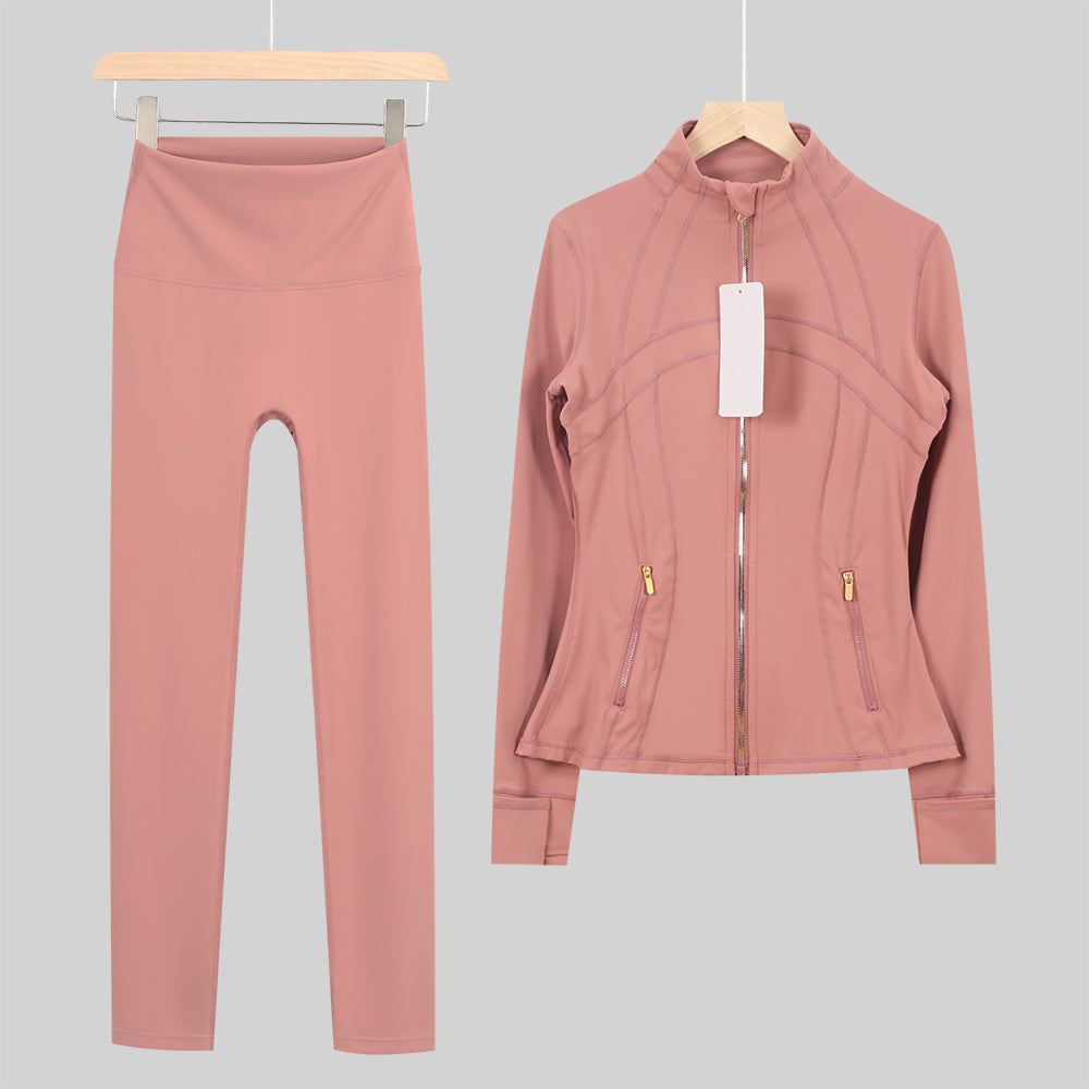 Lu Gold Zip Leggings Gym Full Sets - Write Colour in “Order Instructions” Section