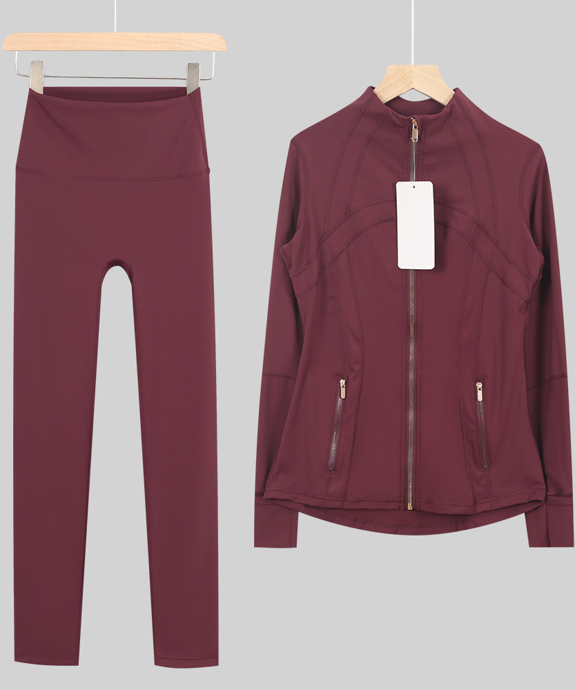 Lu Gold Zip Leggings Gym Full Sets - Write Colour in “Order Instructions” Section