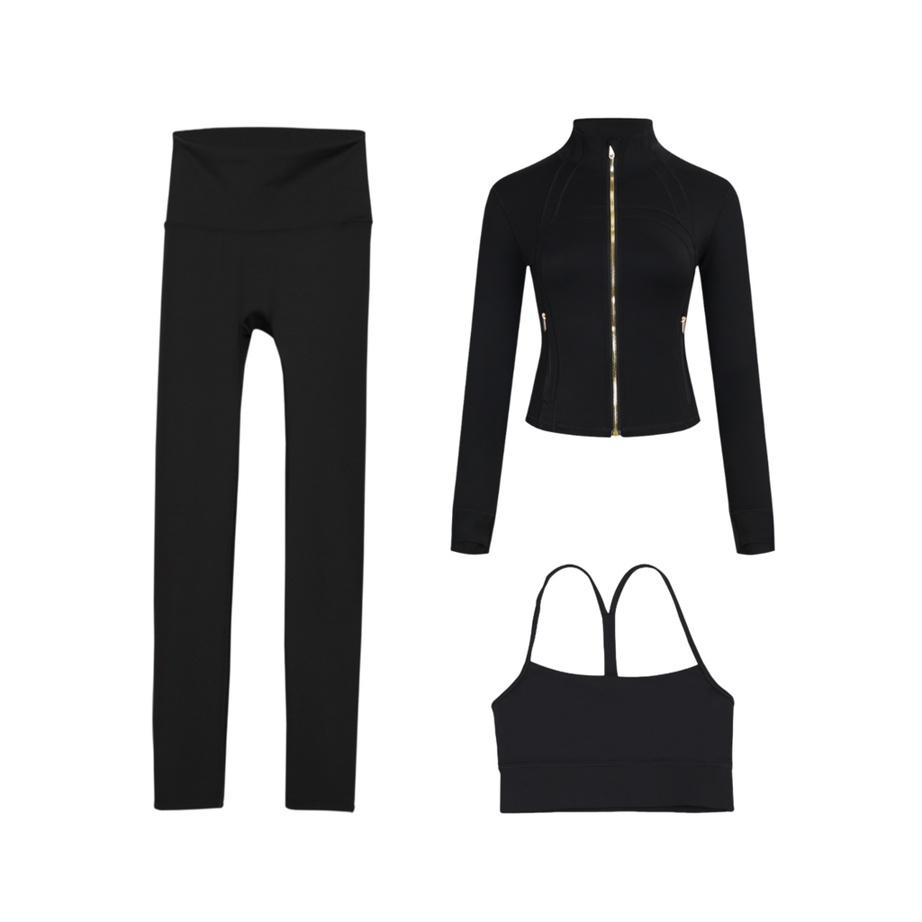 3 Piece Leggings, Bra & Jacket Sets
