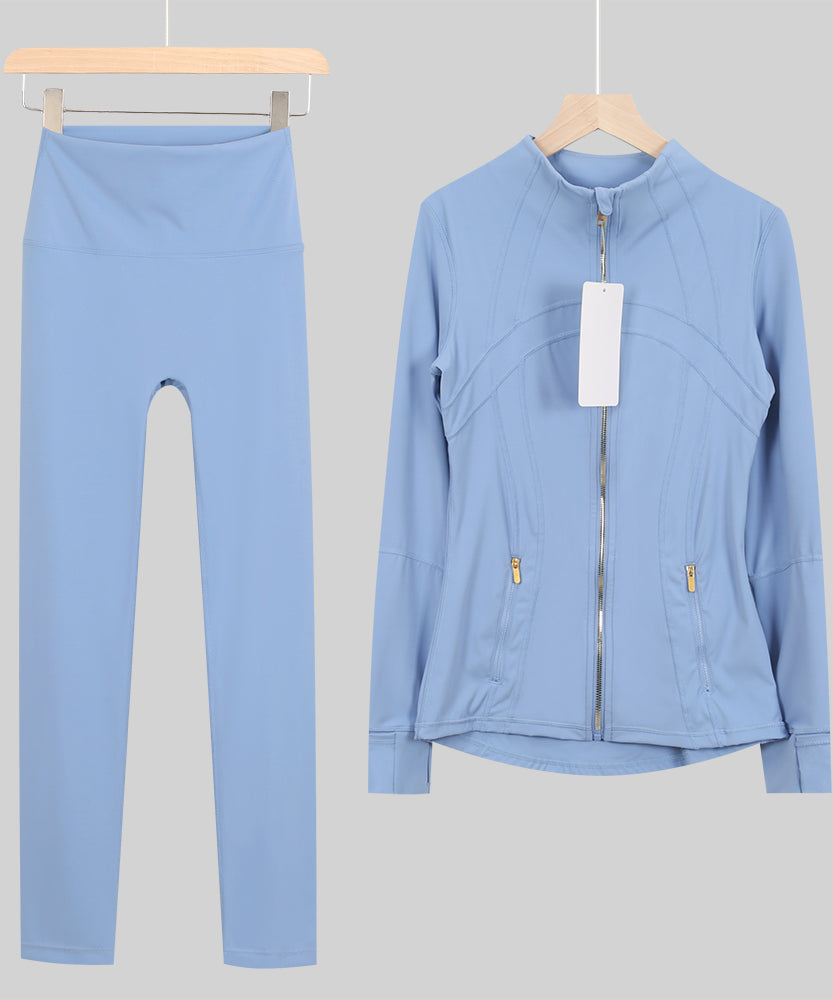 Lu Gold Zip Leggings Gym Full Sets - Write Colour in “Order Instructions” Section