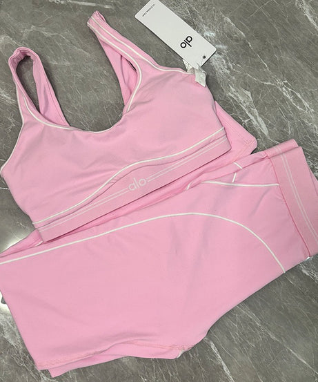 Pink Premium Yoga Leggings Sets