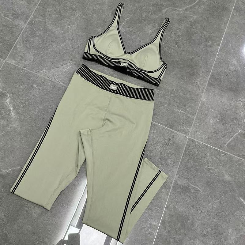 Green Premium Yoga Leggings Sets (7/8 Length Leggings)