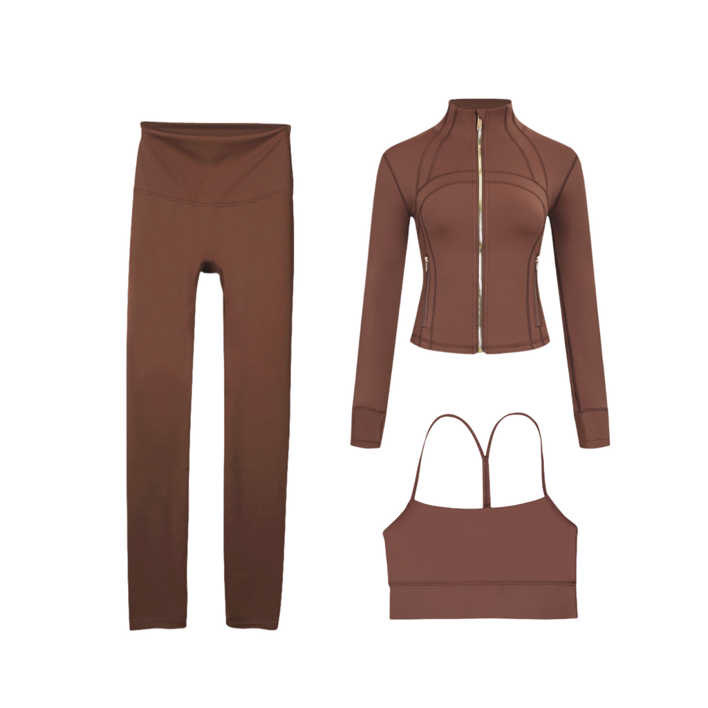 3 Piece Leggings, Bra & Jacket Sets