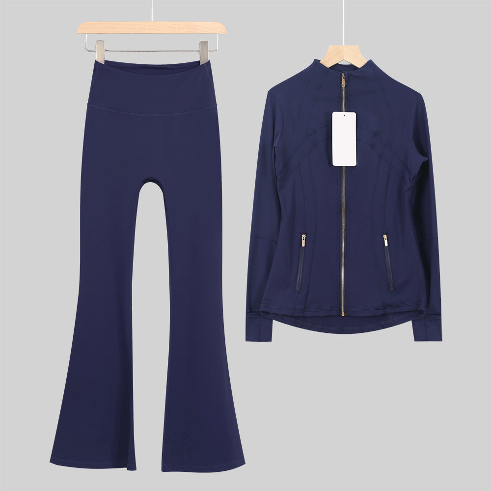 Lu Gold Zip Flared Sets (15 Colours)