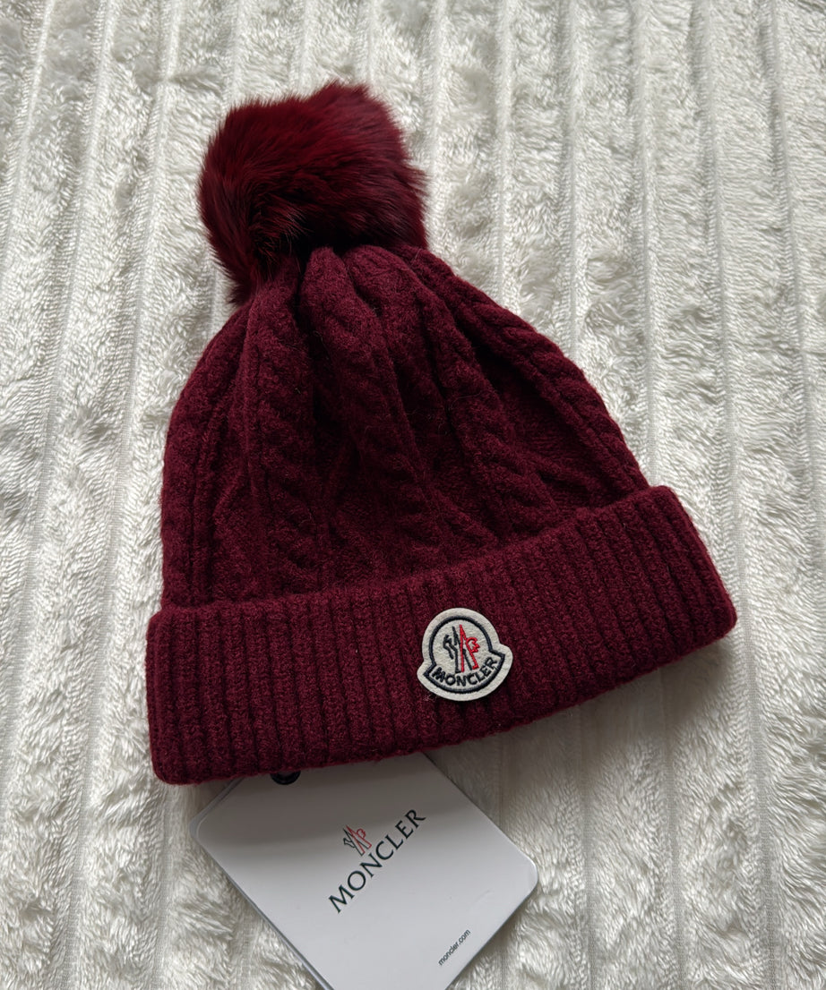 Burgundy Bobble Hats