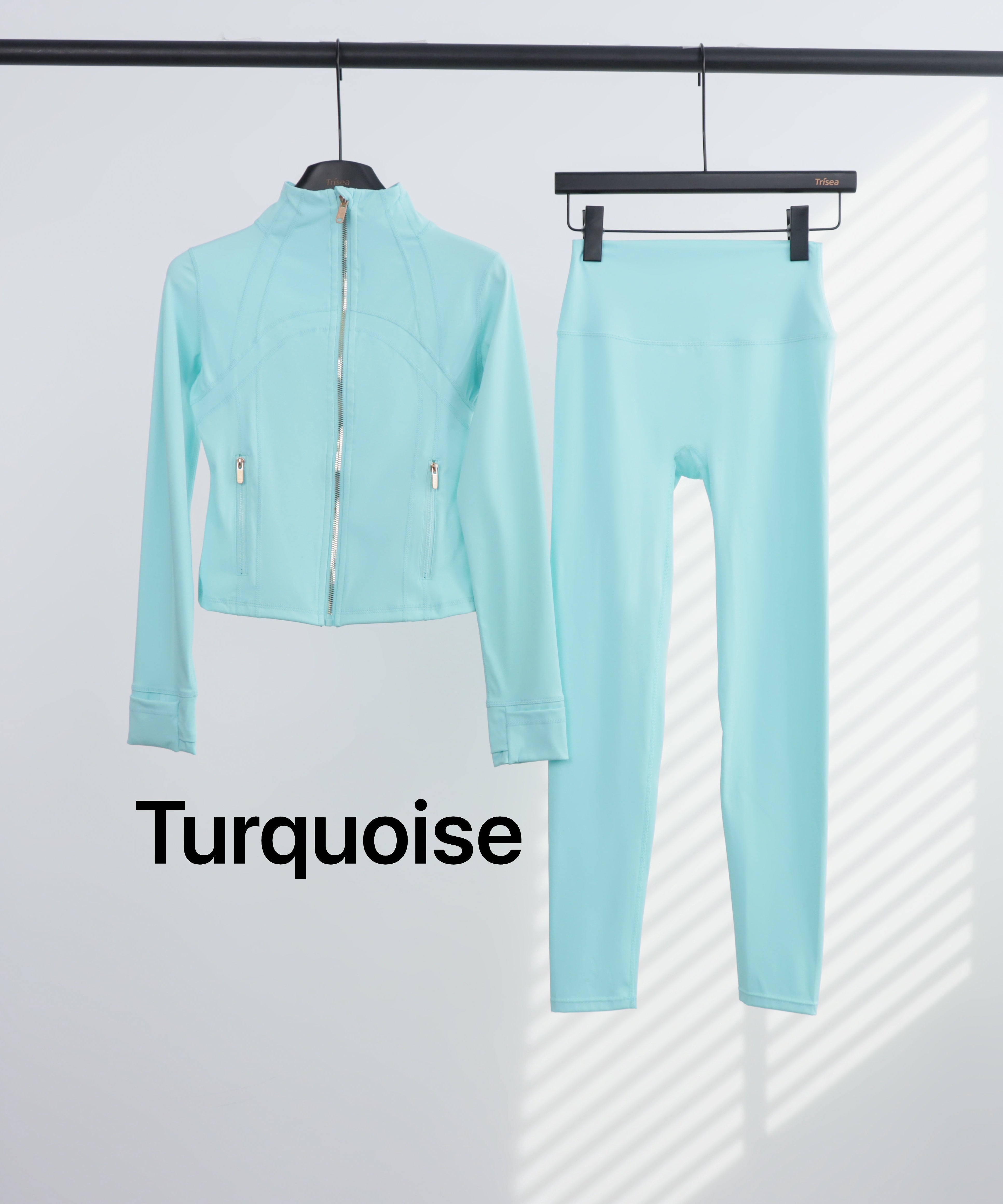 Lu Gold Zip Leggings & Cropped Jacket Sets (20+ Colours)