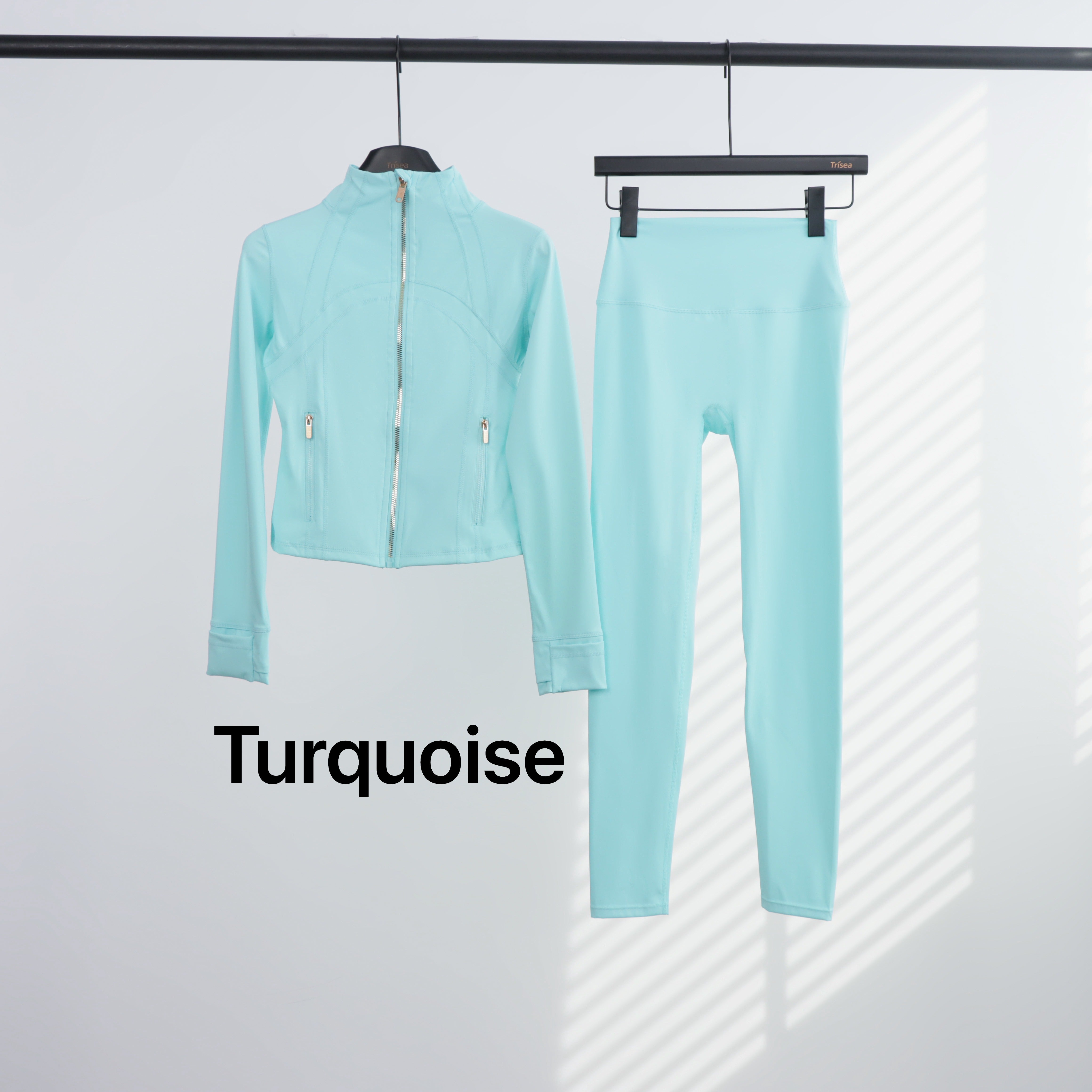 Lu Gold Zip Leggings & Cropped Jacket Sets (20+ Colours)