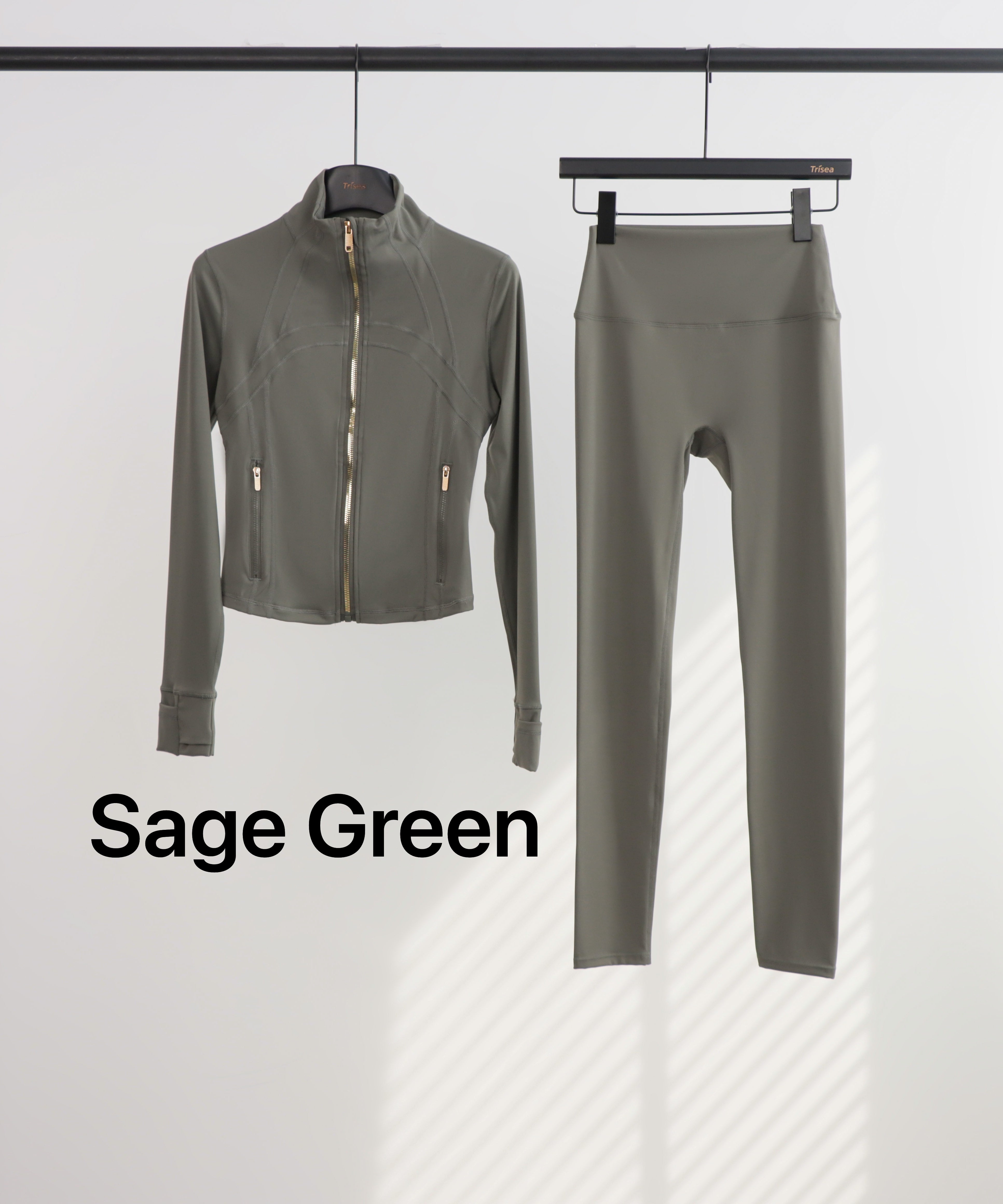 Lu Gold Zip Leggings & Cropped Jacket Sets (20+ Colours)