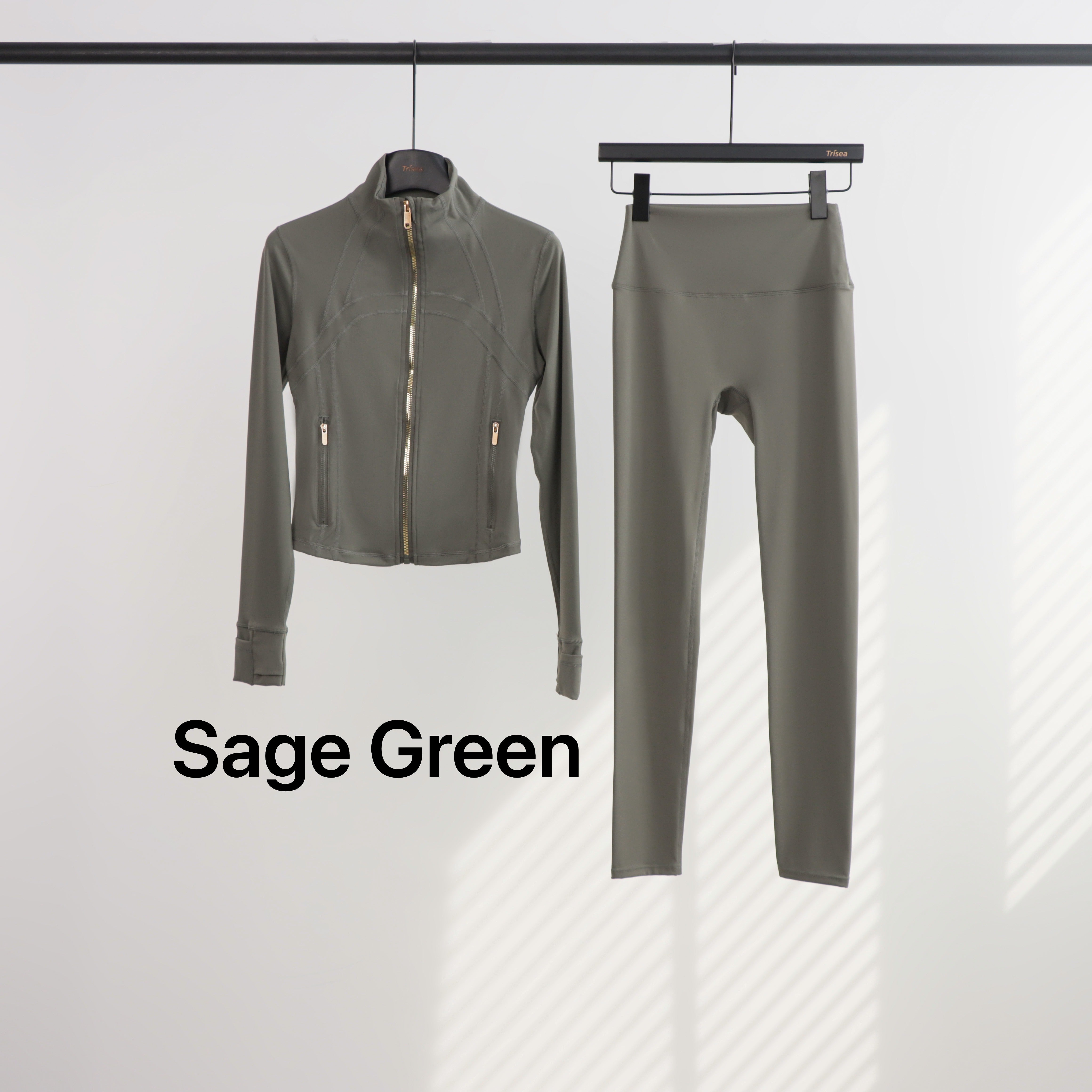 Lu Gold Zip Leggings & Cropped Jacket Sets (20+ Colours)
