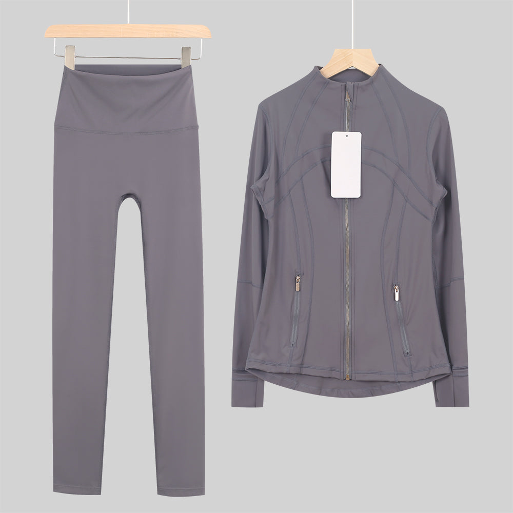 Lu Gold Zip Leggings Gym Full Sets - Write Colour in “Order Instructions” Section