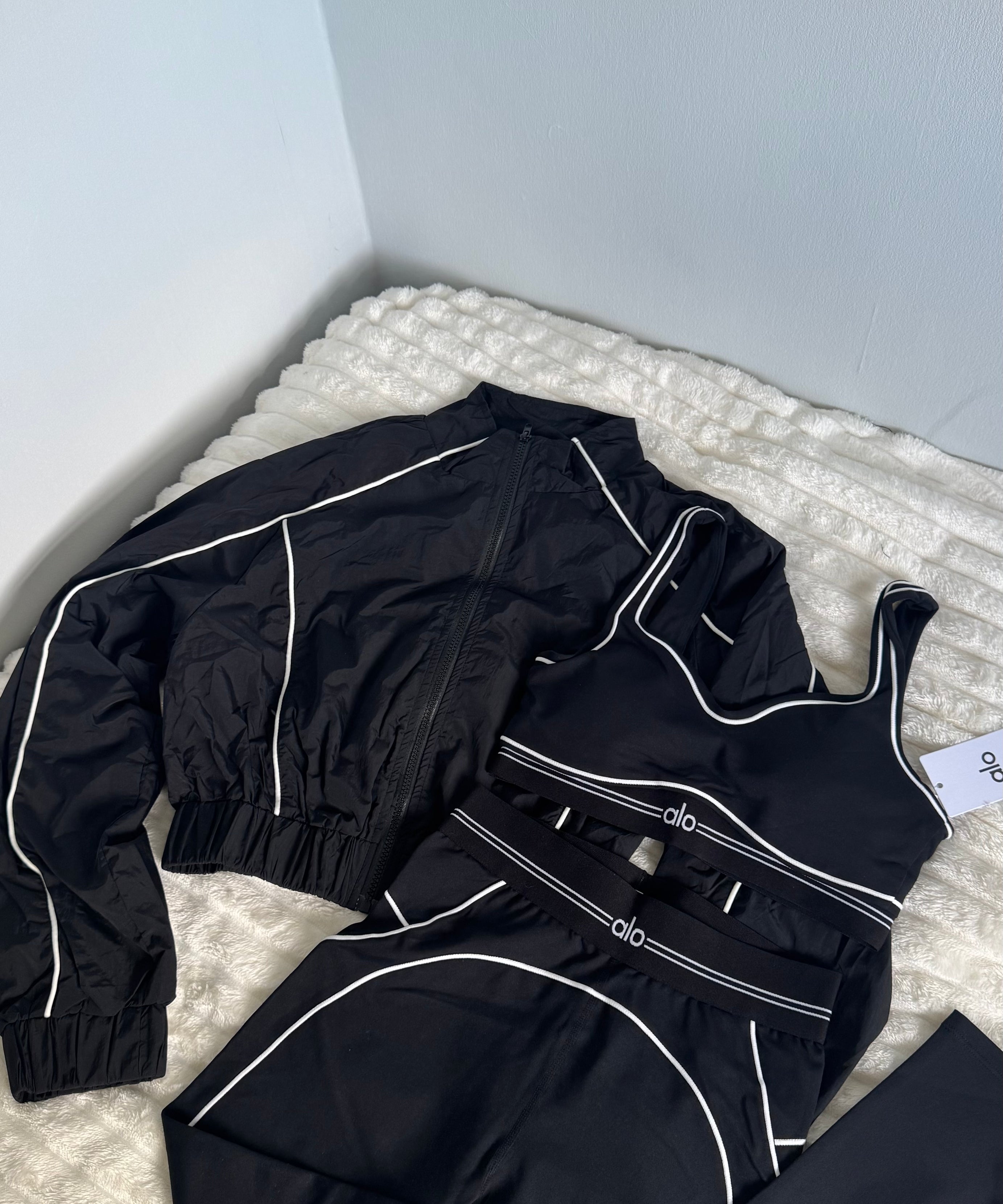 Black & White Jacket & Yoga Set