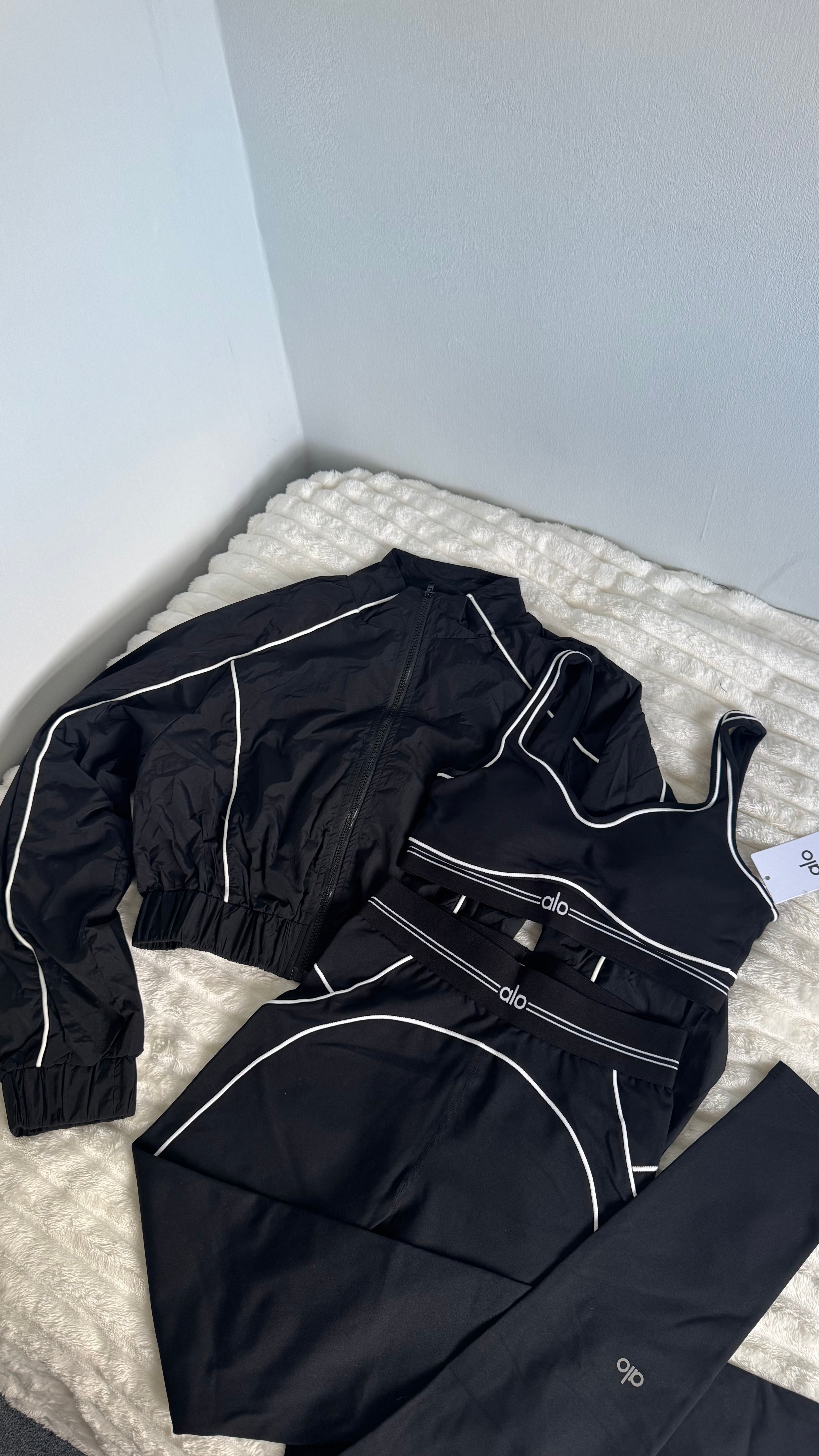 Black & White Jacket & Yoga Set